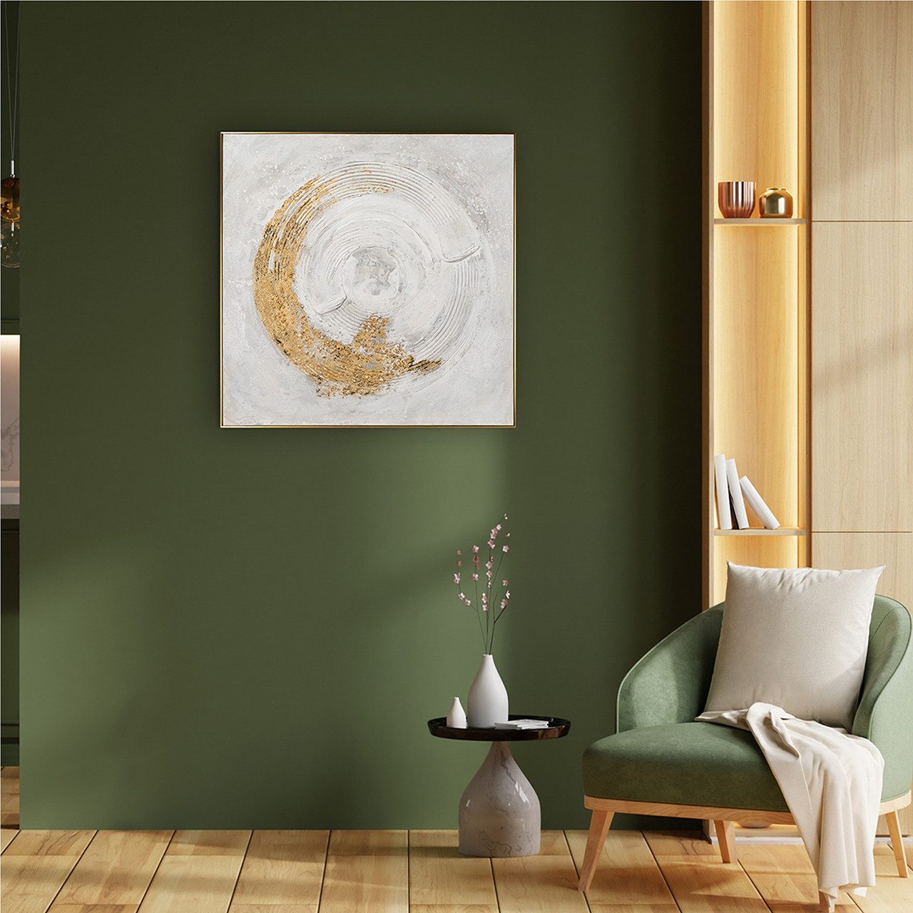 ArtUniverse Gemälde Golden Swing 100 x 100 cm, Abstrakt