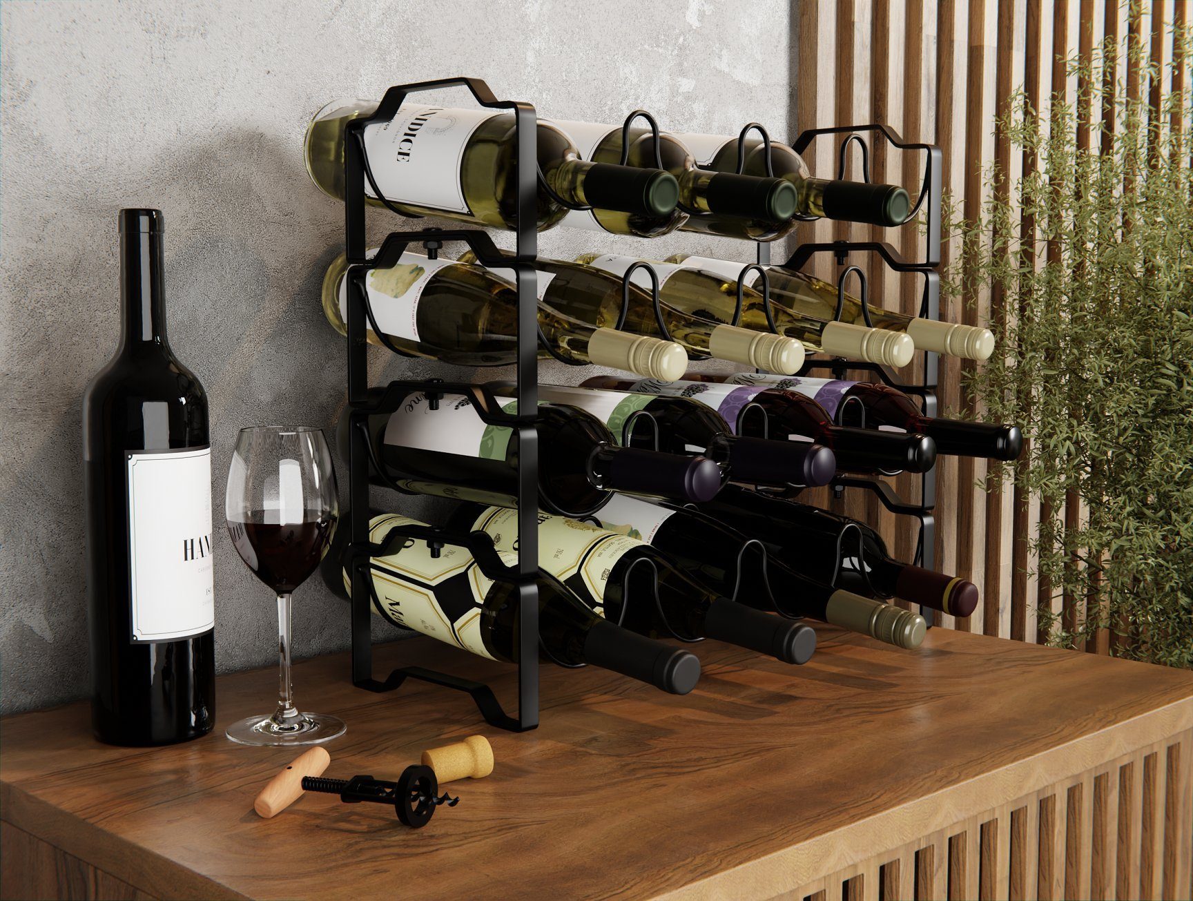 Weinregal Weinregal aus Metall, Flaschenregal, Regale, Flaschenhalter LOFT 1-16