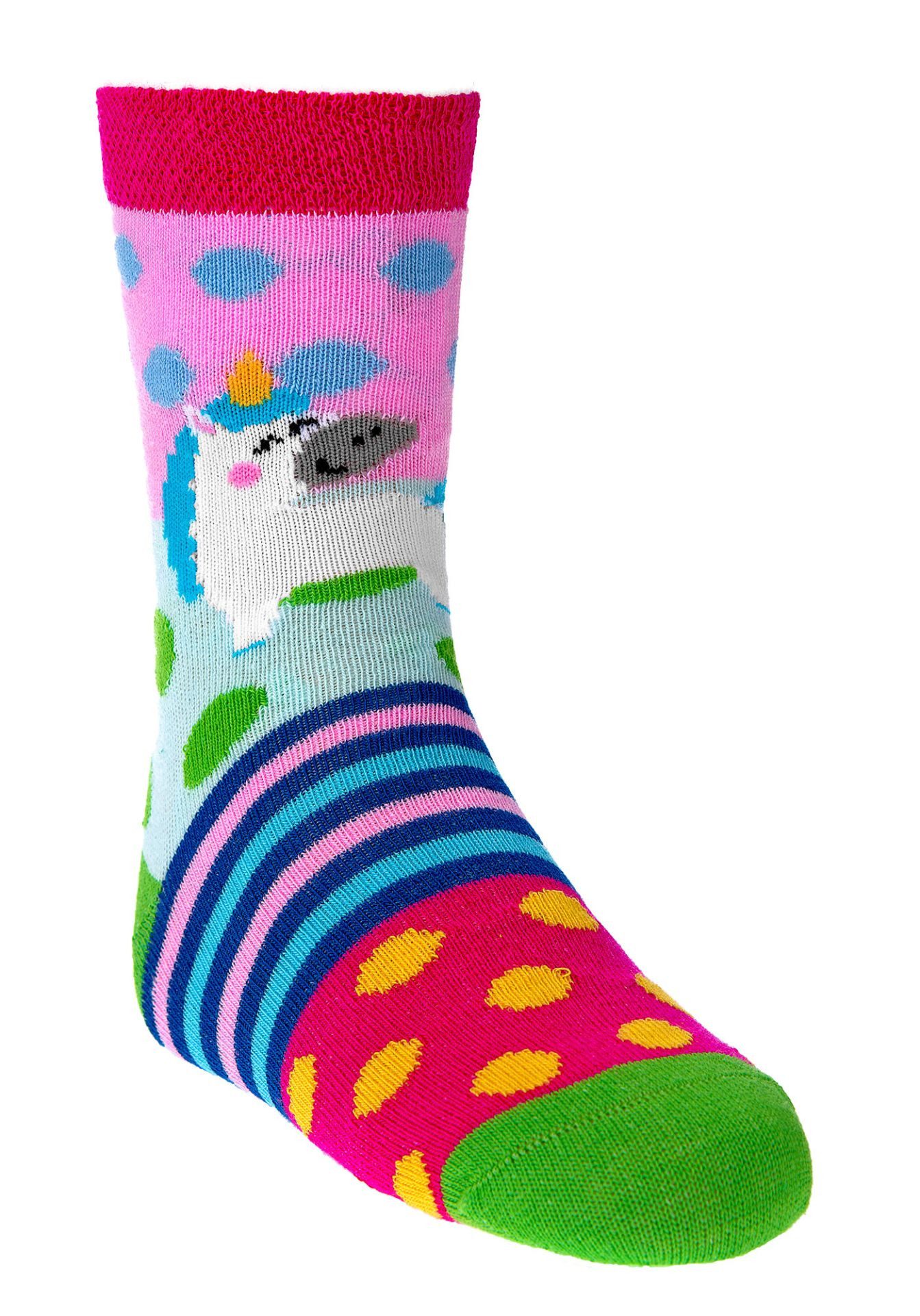 Wowerat Freizeitsocken 3 Paar Kindersocken Gute Laune Einhorn weiche Baumwolle handgekettelt (3 Paar) – Bild 5 von 5