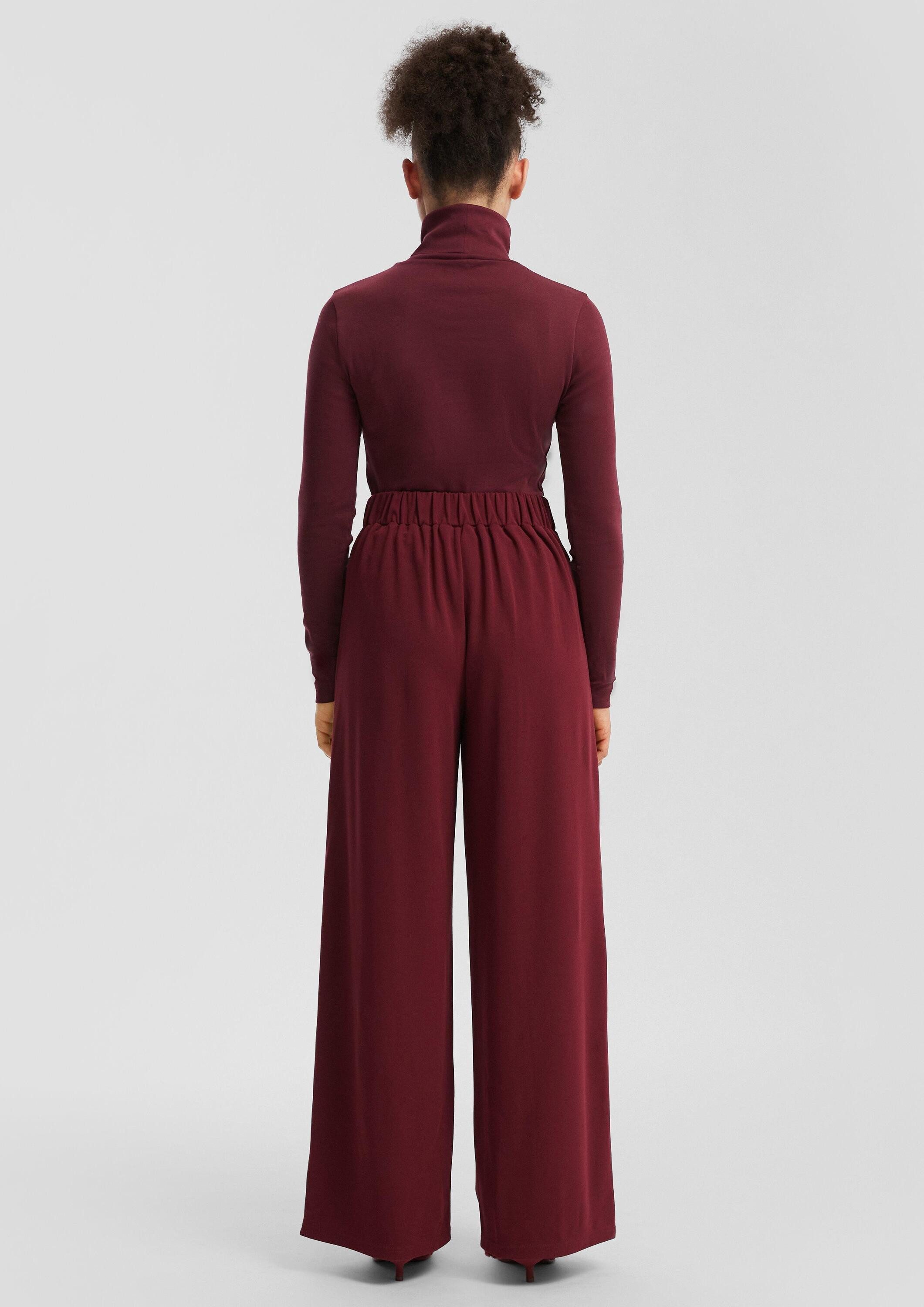 QS Chinos Hose Wide-Leg Hose aus Interlockjersey günstig online kaufen