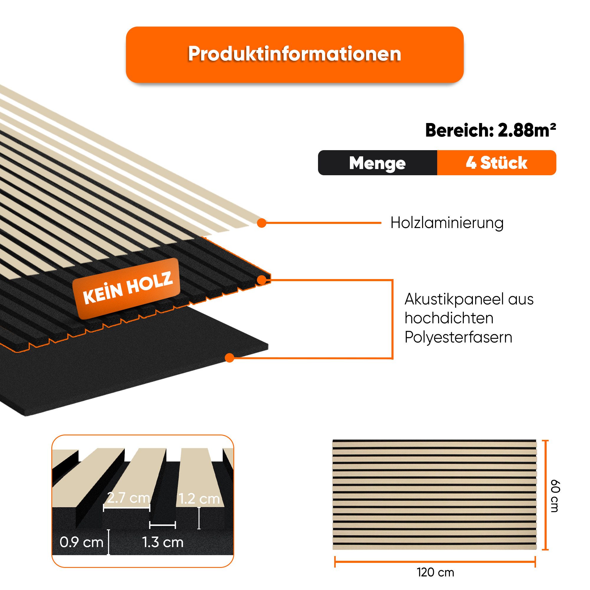 IZODEKOR 3D Wandpaneel IZODEKOR 3D Wandpaneele Holz Schalldämmung, Akustikp günstig online kaufen