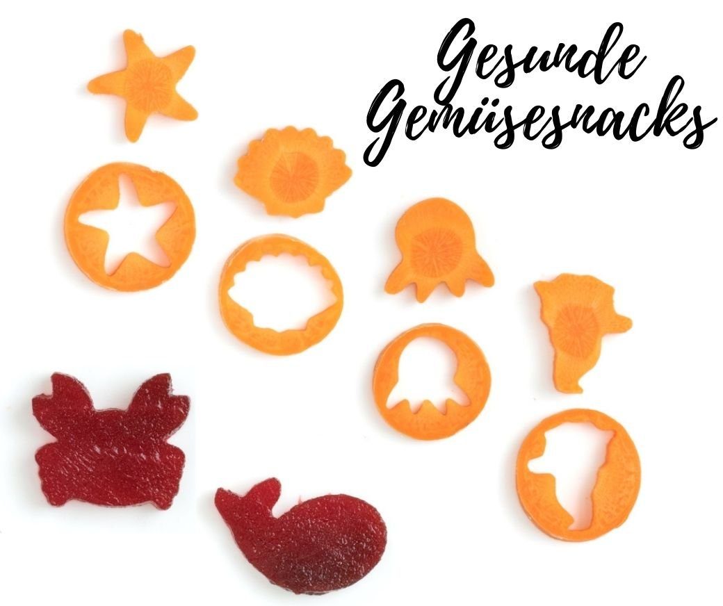 LEKKABOX Ausstechform 6er Set Gemüse Obst Mini Edelstahl Ausstecher klein Anti-Rutsch Griff, Hervorragend zum Ausstechen von Käse, Obst, Gemüse & Co. – Bild 2 von 5