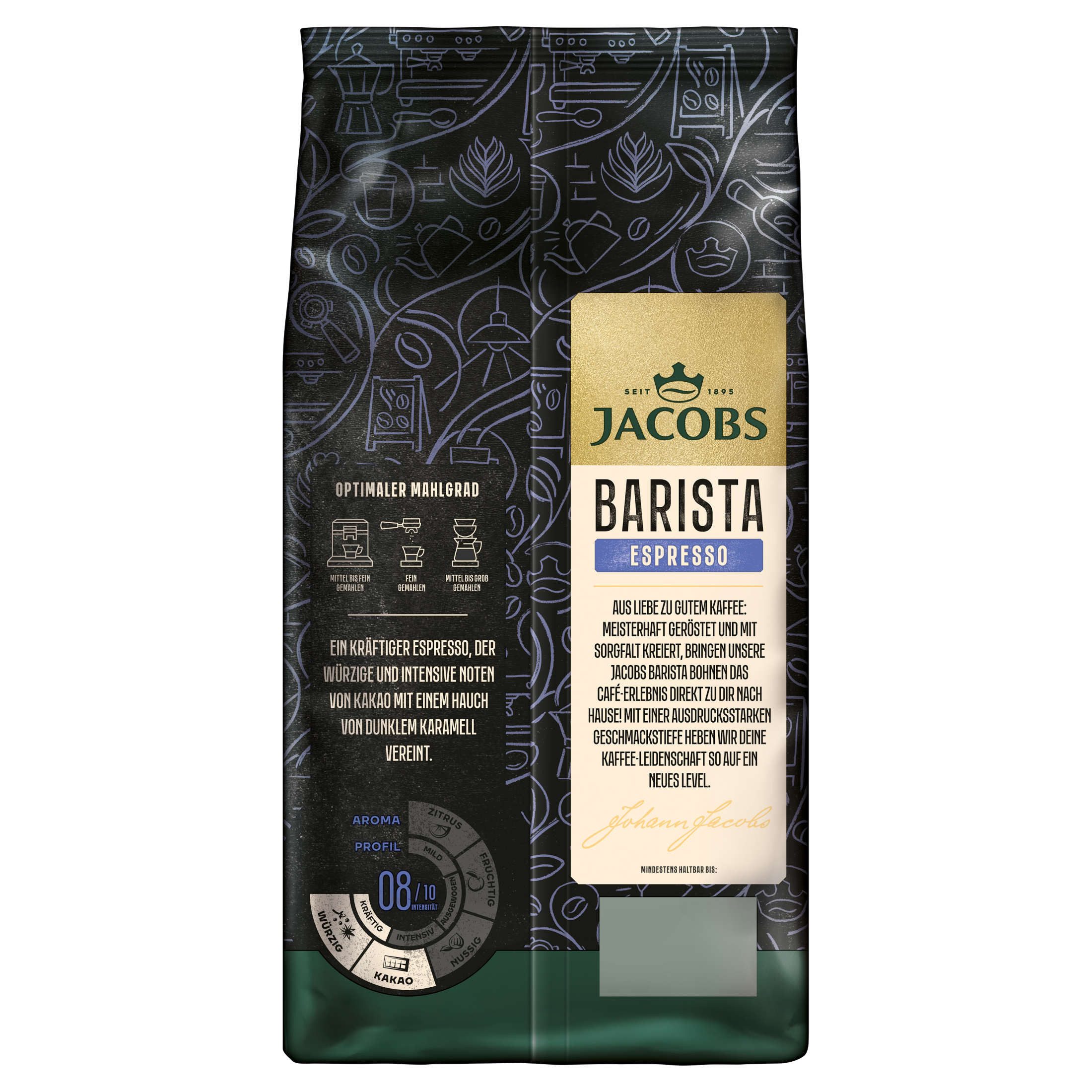 JACOBS Kaffee Kaffeebohnen Barista Editions Espresso Ganze Bohne 4 x 1 kg, 4000 g, (Packung, 4er Pack)