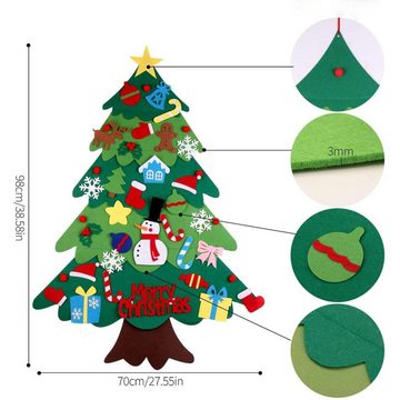 GelldG Weihnachtsbaumdecke Filz Weihnachtsbaum, DIY Weihnachtstür Wandbehang Dekorationen