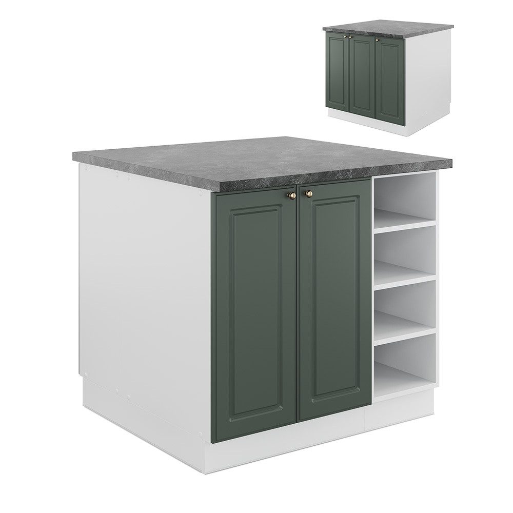 Vicco Unterschrank Fame-Line, Grün-Gold Landhaus/Weiß, 90 günstig online kaufen