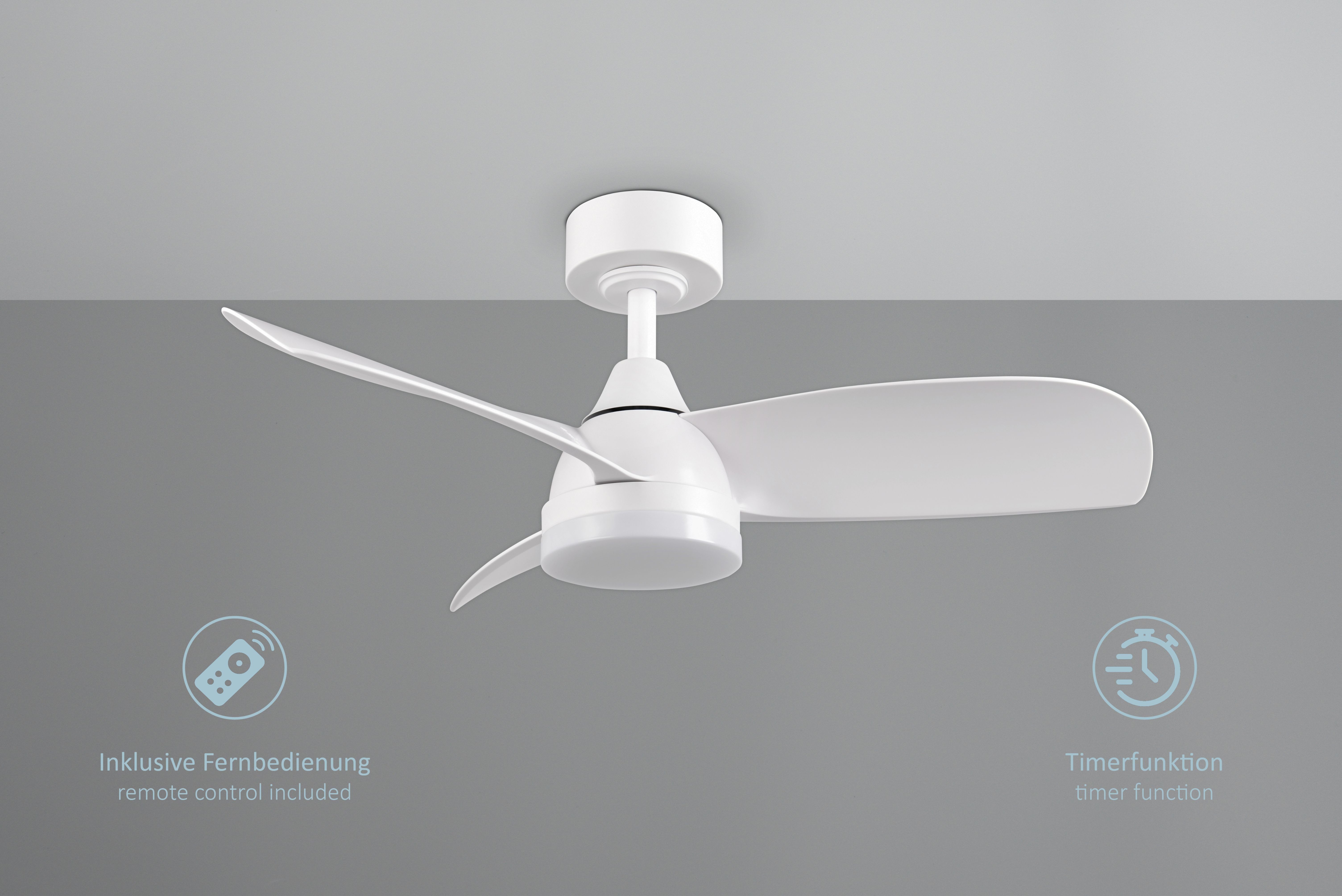 lightling LED Deckenleuchte Elsa, integrierter Ventilator, LED fest integriert, mit Fernbedienung, 6 Stufen, Dimmer, Nachtlicht