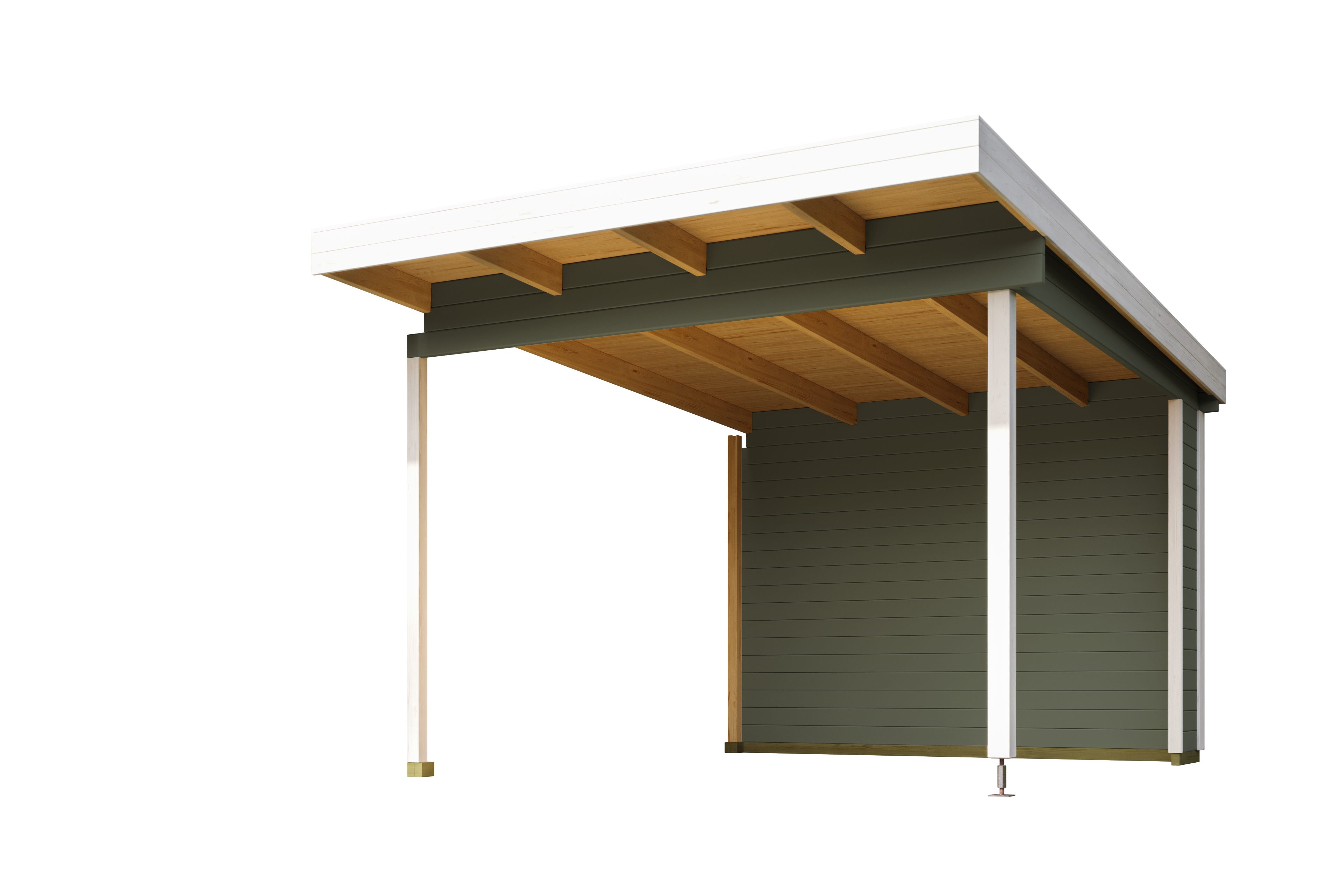 Nordic Holz Gartenhaus-Anbaudach passend für SICILY, BxT: 300x350 cm, mit Rückwand