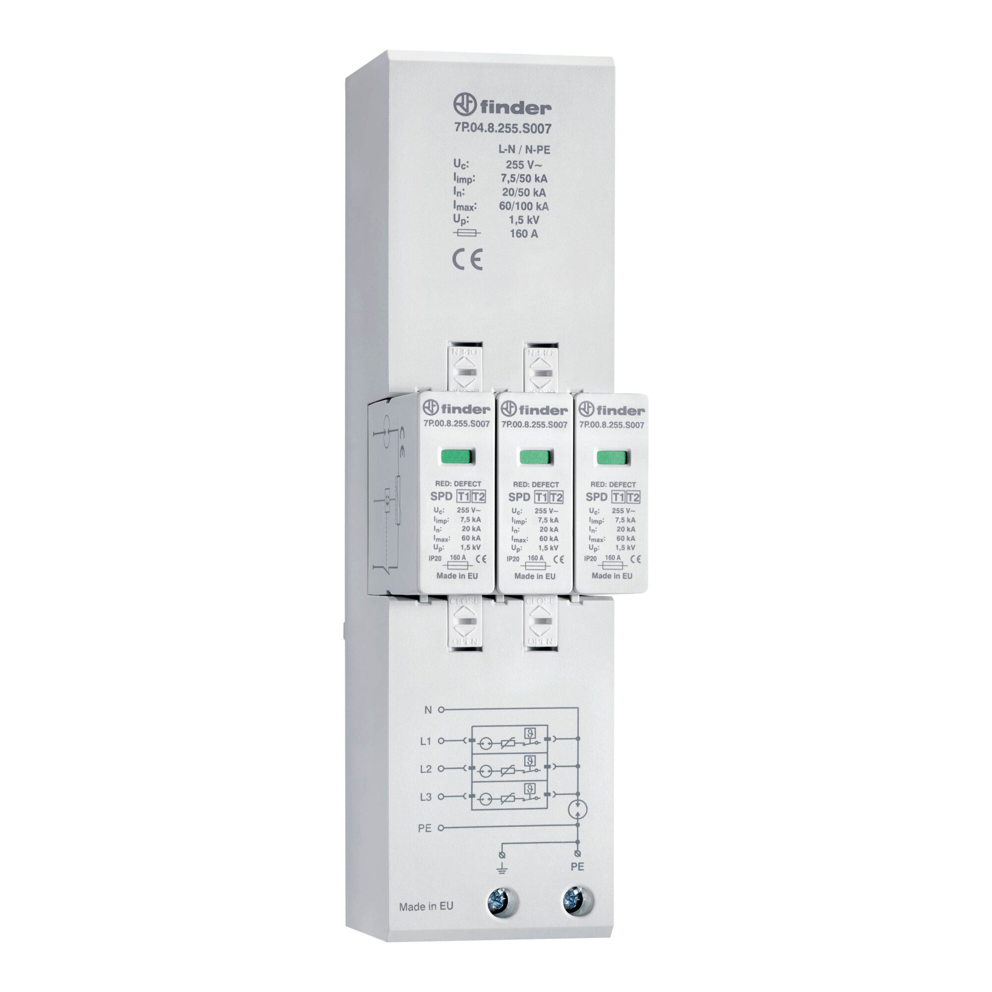 finder Sicherungshalter Finder Kombiableiter 7P.04.8.255.S007