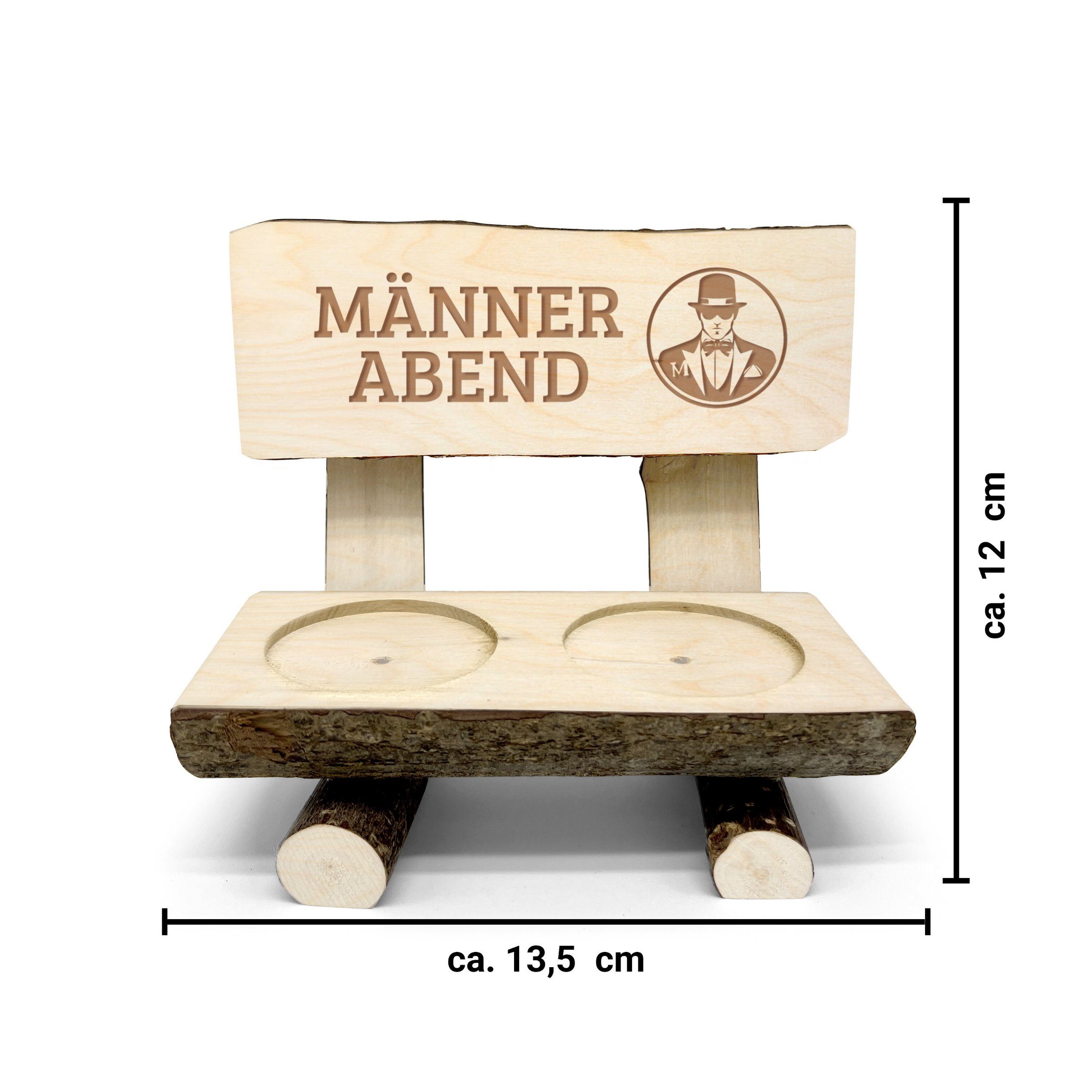 PhotoFancy Gläser-Set Schnapsbank aus Holz mit 2 Gläsern - Schnapsbank mit Gravur