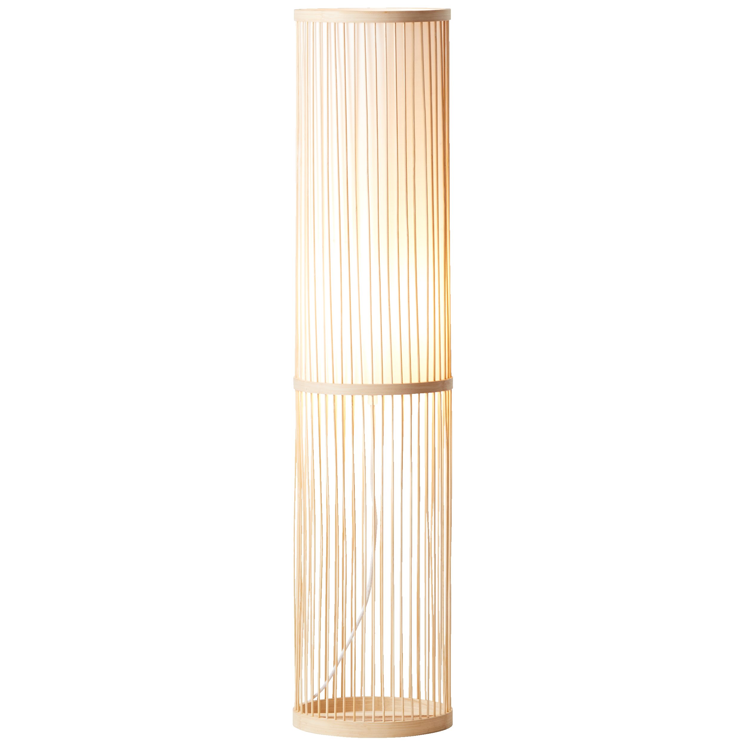 Lightbox Stehlampe, ohne Leuchtmittel, Stehlampe, 90,5 cm Höhe, Ø 20 cm, E27, max. 40 W, Bambus/Stoff