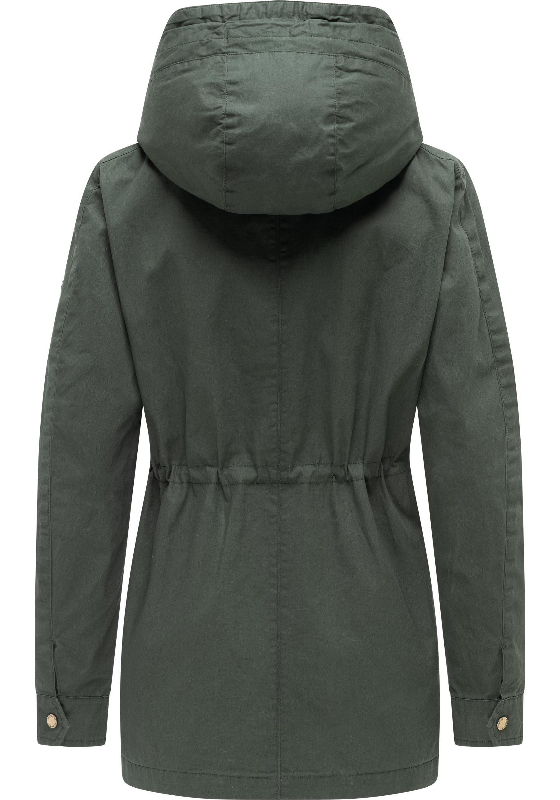 Ragwear Anorak Lenoa Vintage Übergangsparka mit Kapuze und Taillenzugband