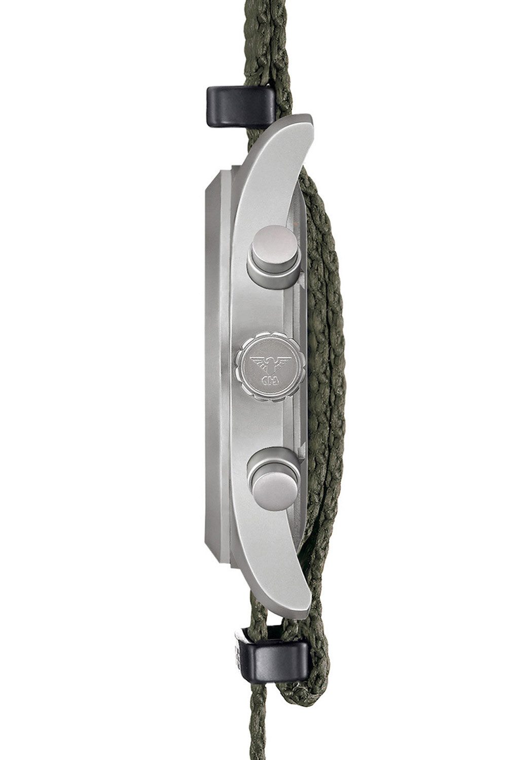 KHS Quarzuhr AIRSC.NSGO, Herrenuhr Airleader Chronograph Olivgrün/Stahl