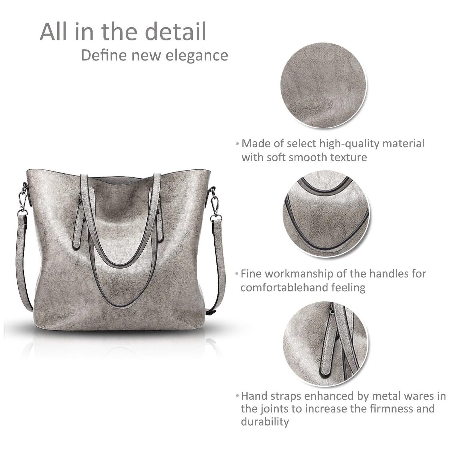 RWEUOQ Handtasche Umhängetasche Arbeitstasche Henkeltasche Grau günstig online kaufen