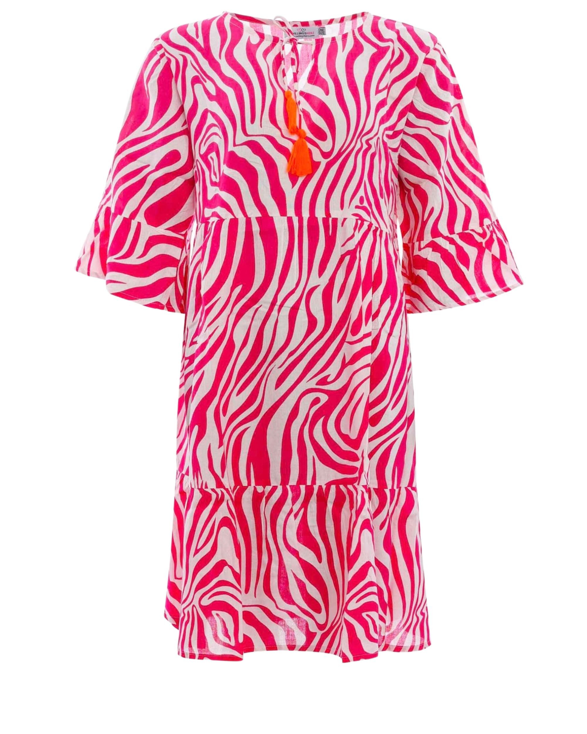 Zwillingsherz Sommerkleid Zwillingsherz Kleid Zebradreams in blau oder pink Zebramuster