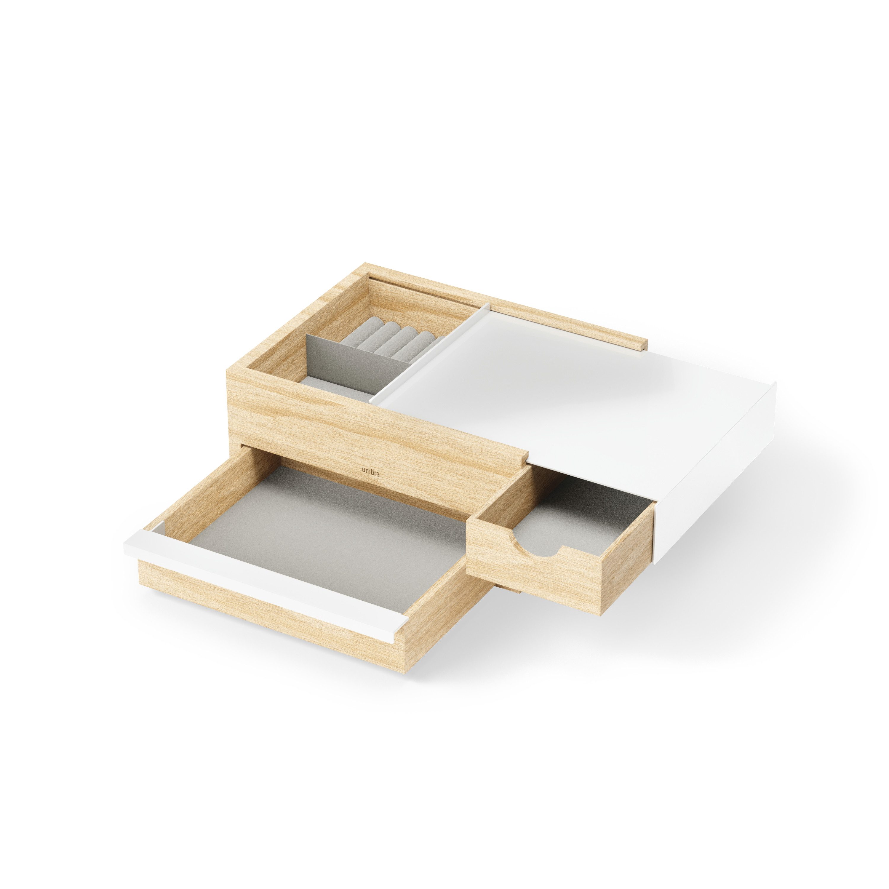 Umbra Schmuckkasten Umbra Stowit Aufbewahrungsbox Weiss/Natur günstig online kaufen