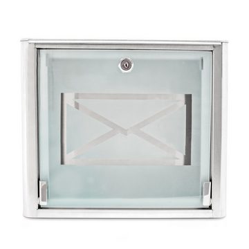 relaxdays Briefkasten Briefkasten Glas mit Brief-Motiv