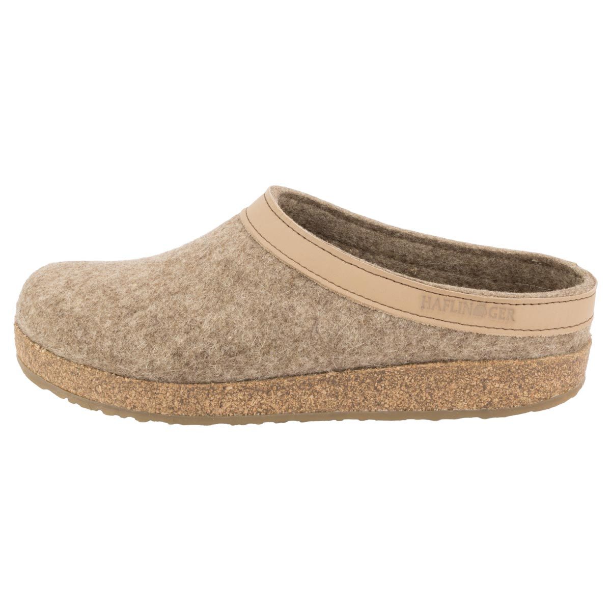 Haflinger Torben Grizzly Clog (1-tlg) Clogs - 100% reiner Wollfilz, Anatomisches Korkfußbett