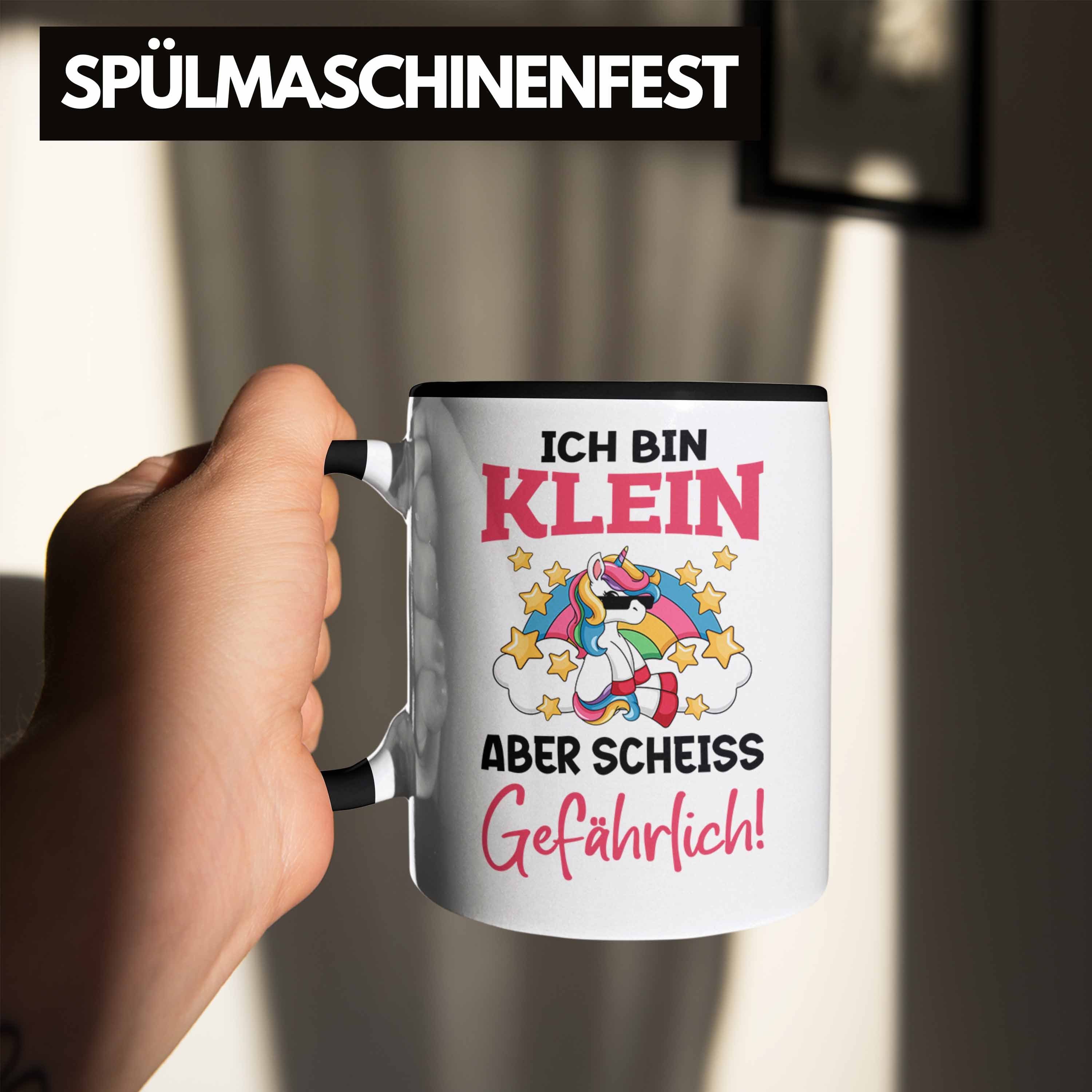 Einhornfans Frauen Trendation Schwarz - Spruch Sch Geschenkidee Tasse Lustige Tasse Aber mit Klein Sprüche Einhorn Trendation Gefährlich