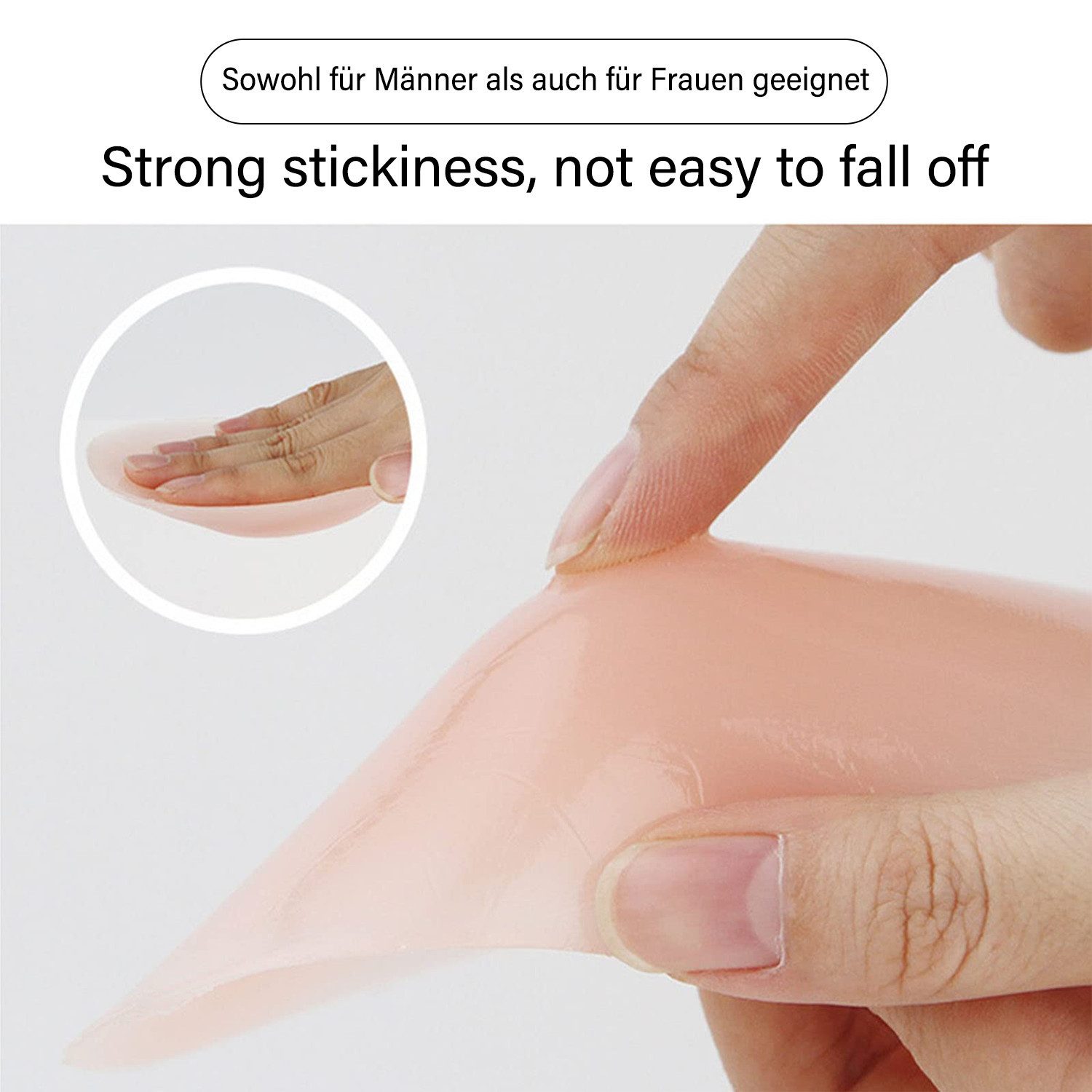 MOPUEA Schulterpolster Klebe-Schulterpolster 4 Paar Schulterverstärker Unisex Selbstklebend, Schulter Push-Up Pads Silikon Schaumstoff unsichtbar wiederverwendb – Bild 3 von 5