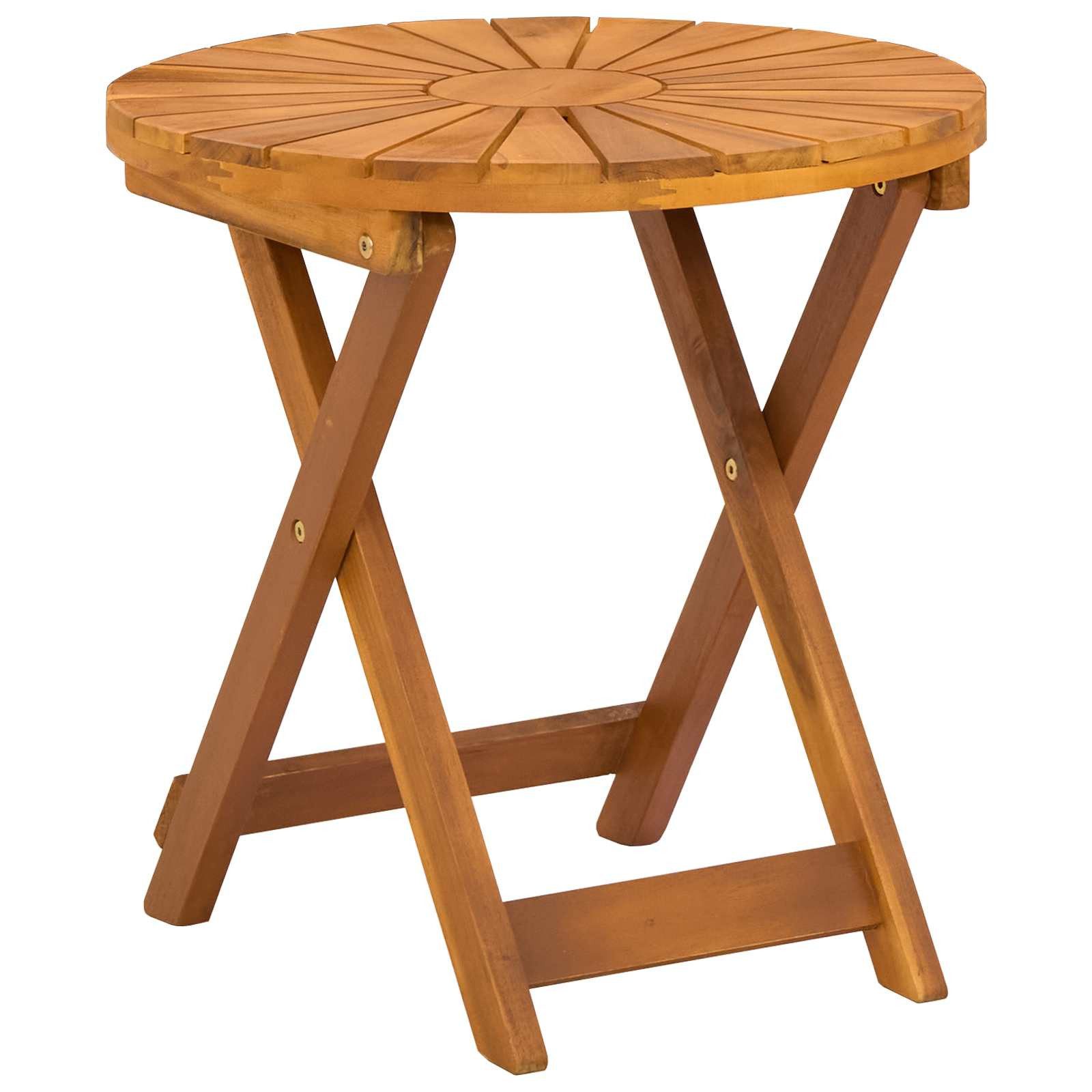 vidaXL Gartentisch Bistrotisch Natur Ø45 x 45 cm Massivholz (1-St)