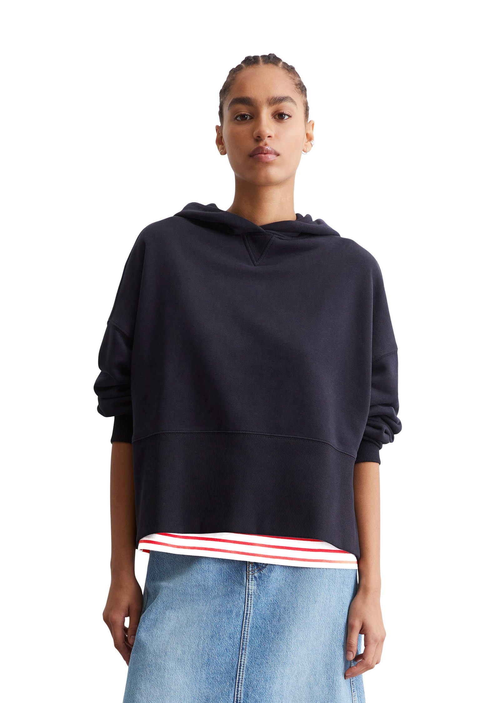 Sweatshirt mit breitem Rippbund