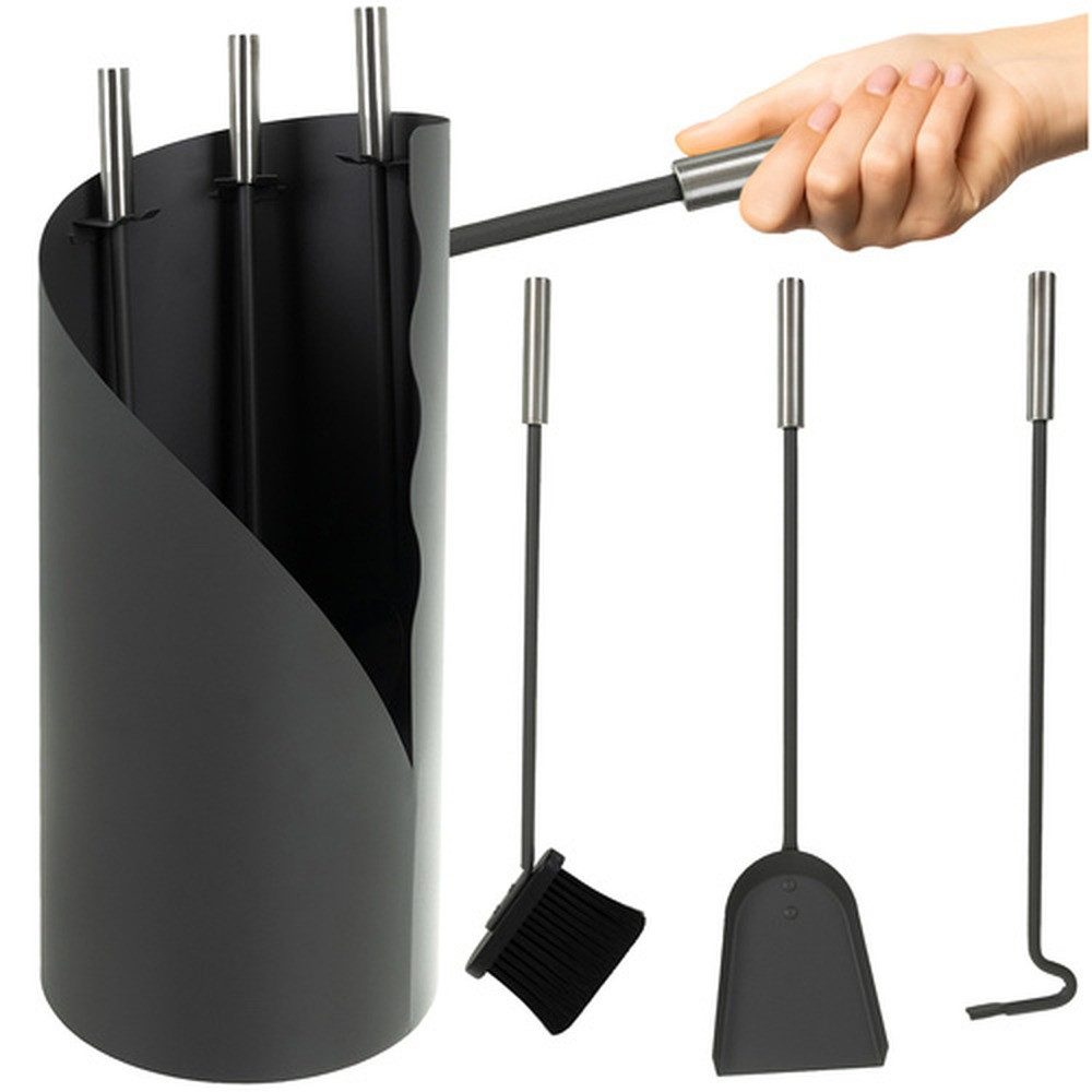 Kaminer Kamingarnitur Kaminbesteck 4-in-1 Kaminwerkzeug, (Spar-Set, 4-St., Vielseitig), Ständer mit Griff sorgt für übersichtliche Aufbewahrung