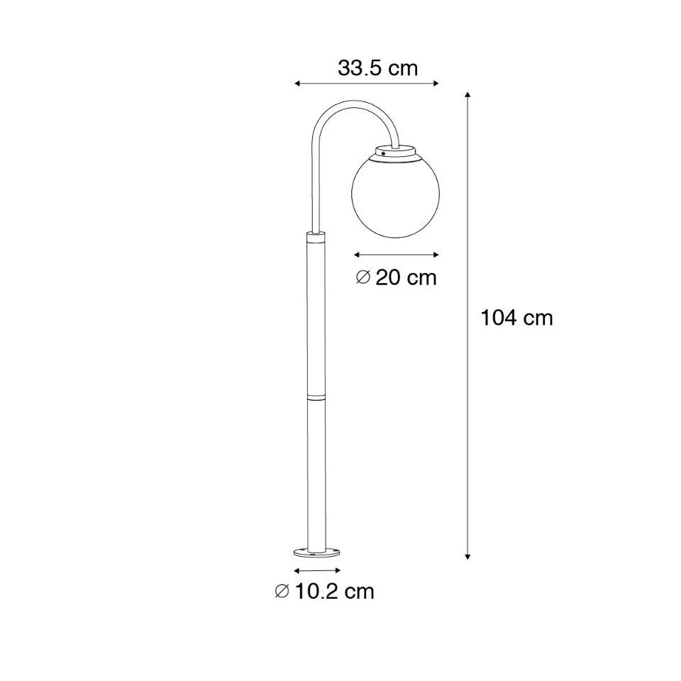 Qazqa Gartenleuchte Sfera, ohne Leuchtmittel, Kaltweiß, QAZQA Laterne außen, e27, Schwarz, Aluminium, Modern