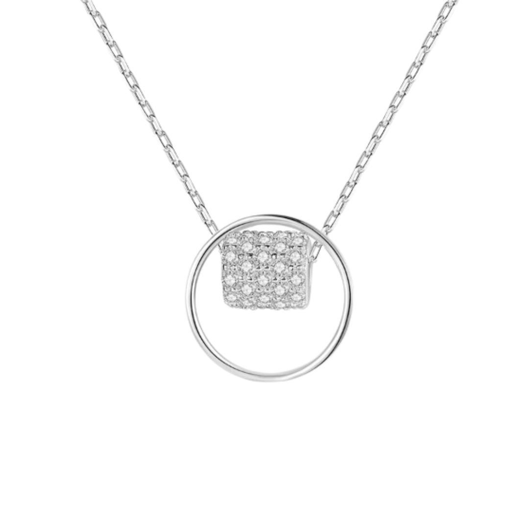 Halskette mit Anhänger mit Silber, Wasserfest Kette aus Bodorno 925 Sterling Diamantanhänger