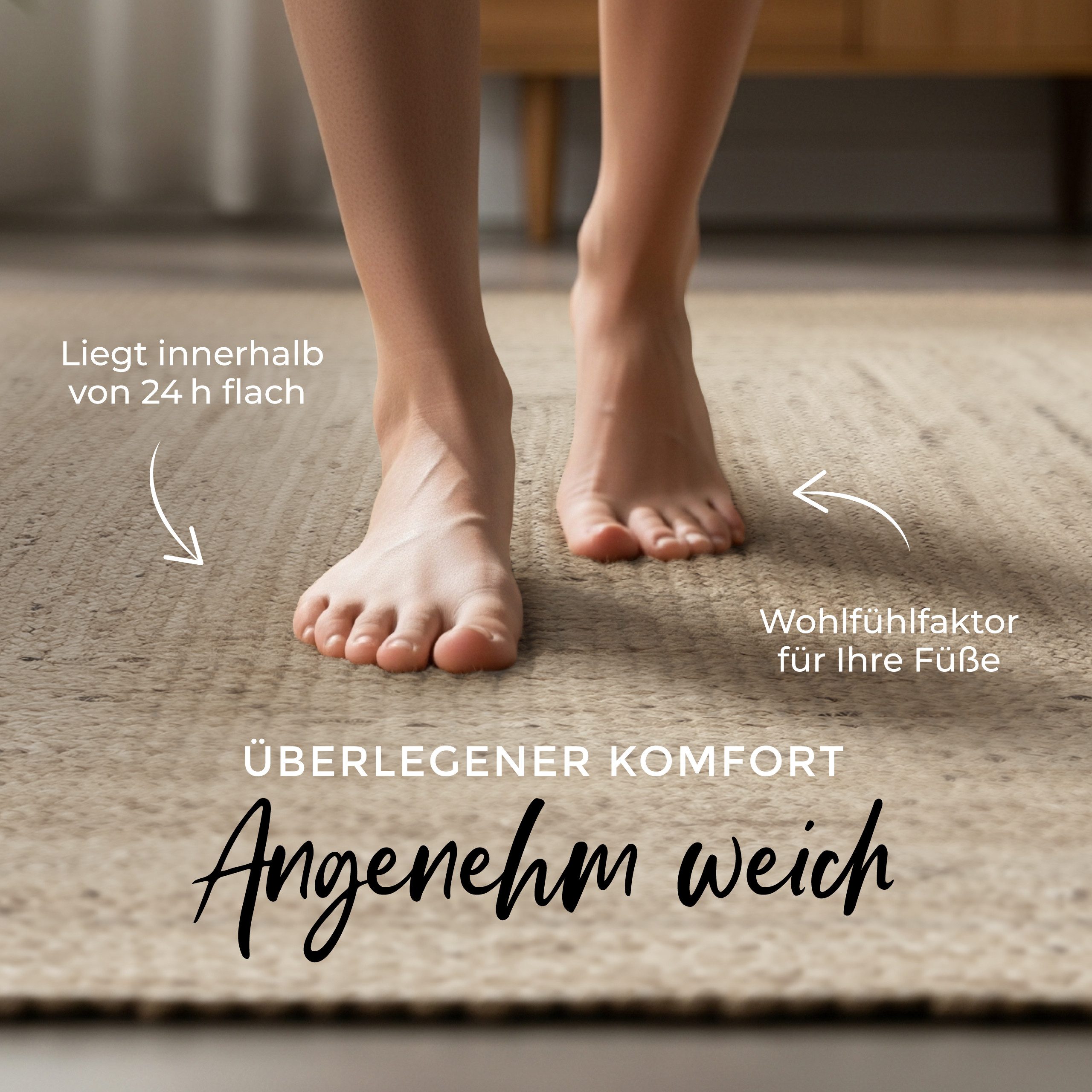 carpetfine Teppich Nele Juteteppich Naturfaser, rechteckig, Höhe: 6 mm, geflochtener Wendeteppich aus 100% Jute, quadratisch und als Läufer – Bild 4 von 5