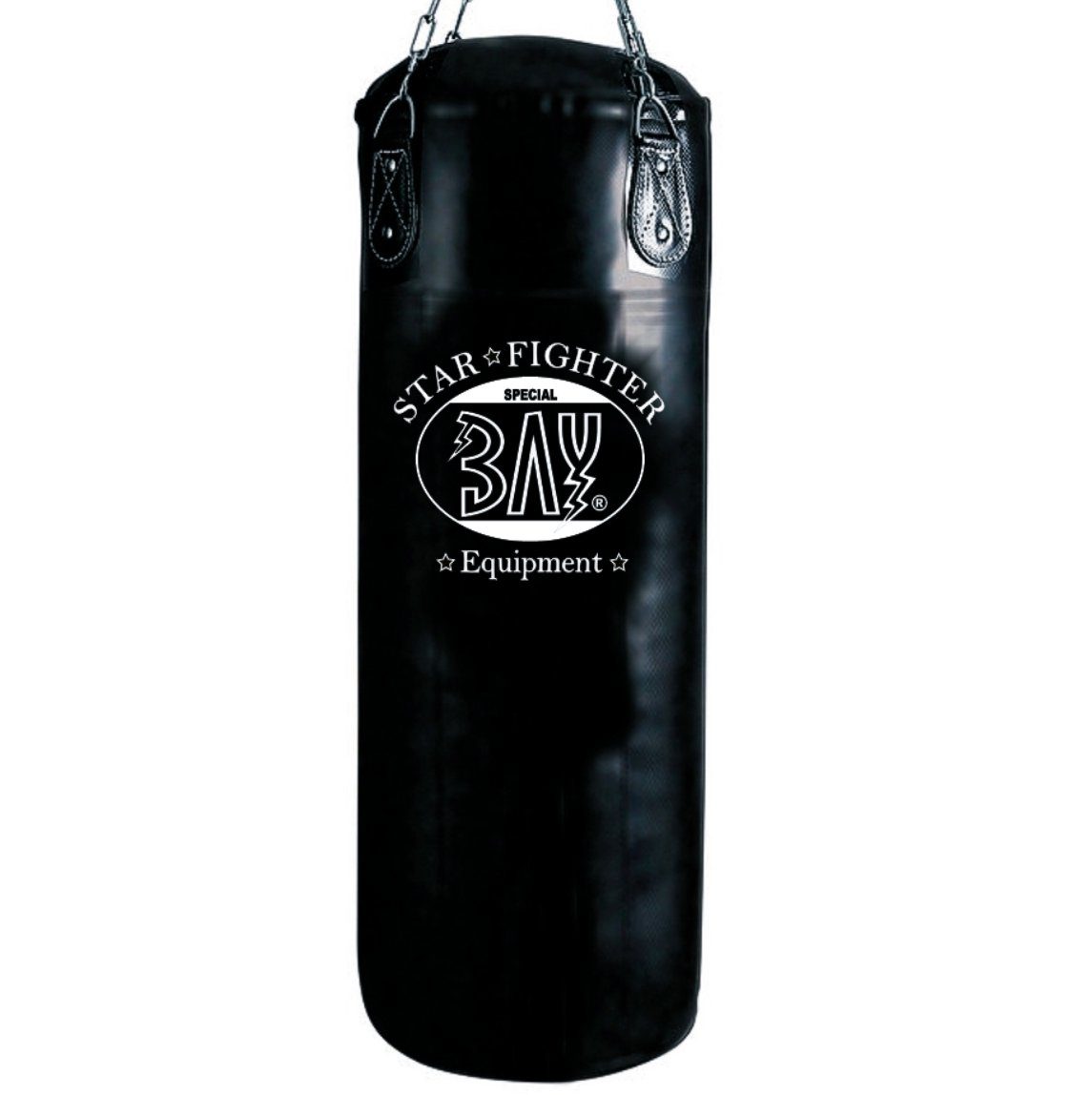 BAY-Sports Boxsack Star Fighter Equipment Sandsack fertig gefüllt 85 cm 25 kg Stahlkette (Fertig gefüllt 25 kg, Stück), Fix und Fertig - Häng ihn auf, hau rein