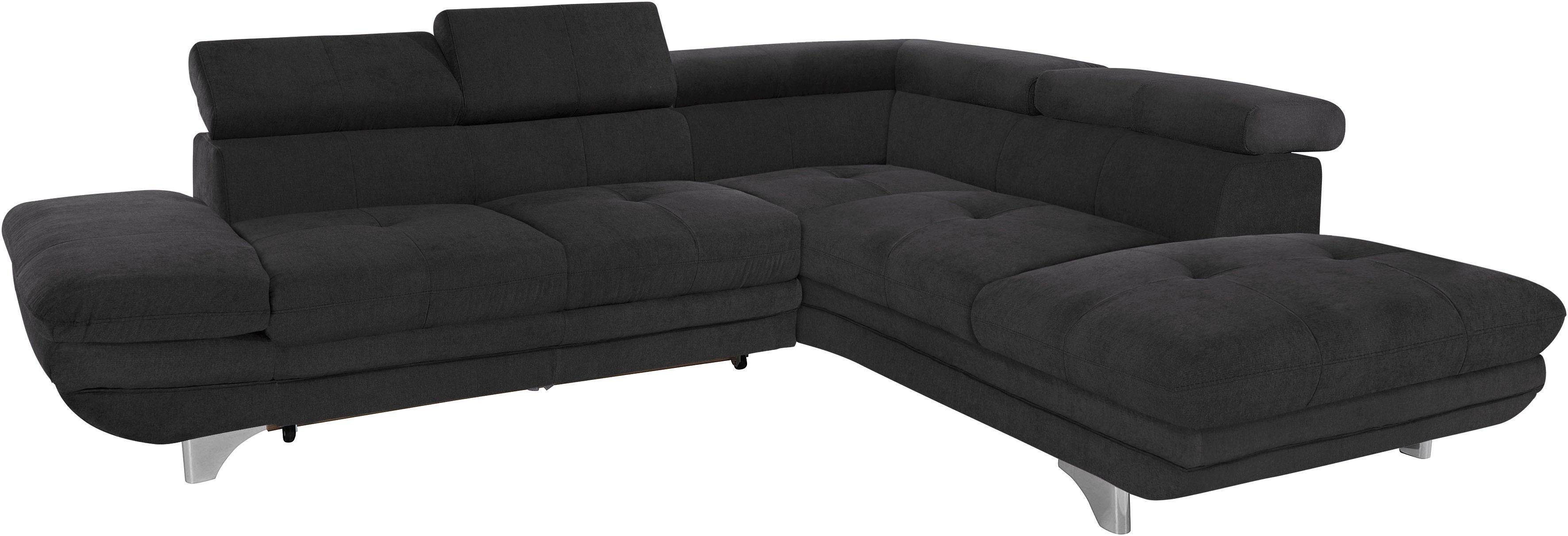COTTA Polstergarnitur Enterprise L-Form, (Set), Set bestehend aus: Ecksofa mit Arm- & Kopfteilverstellung & Hocker