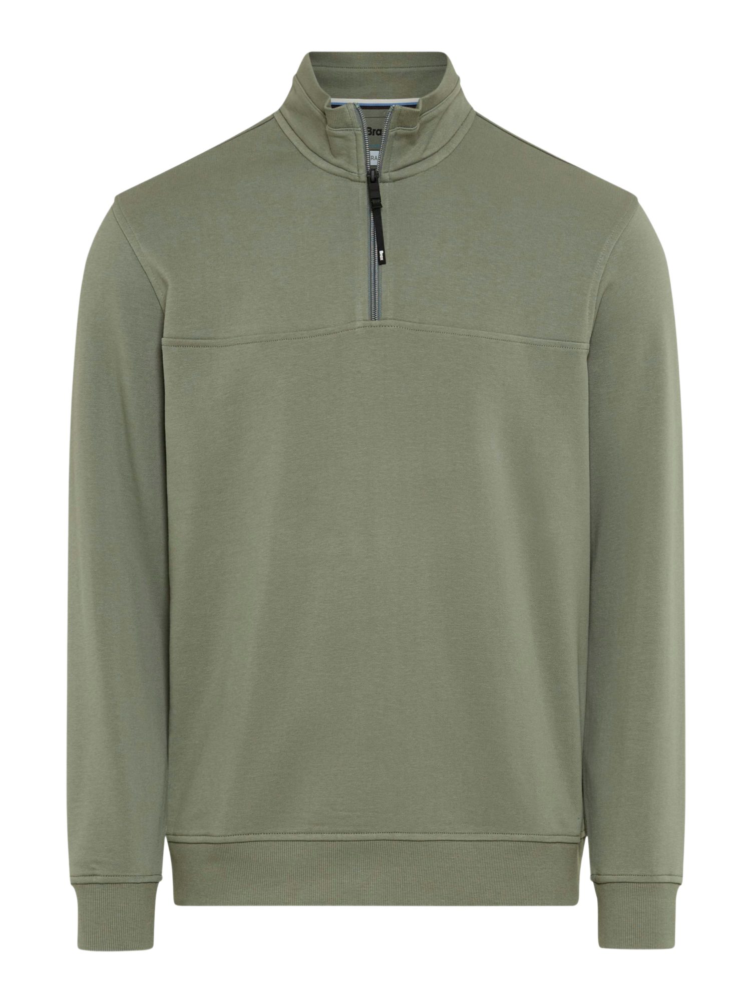 Brax Troyer grün,Casual,Baumwolle,Unifarben,Stehkragen,Lang,Regular Fit