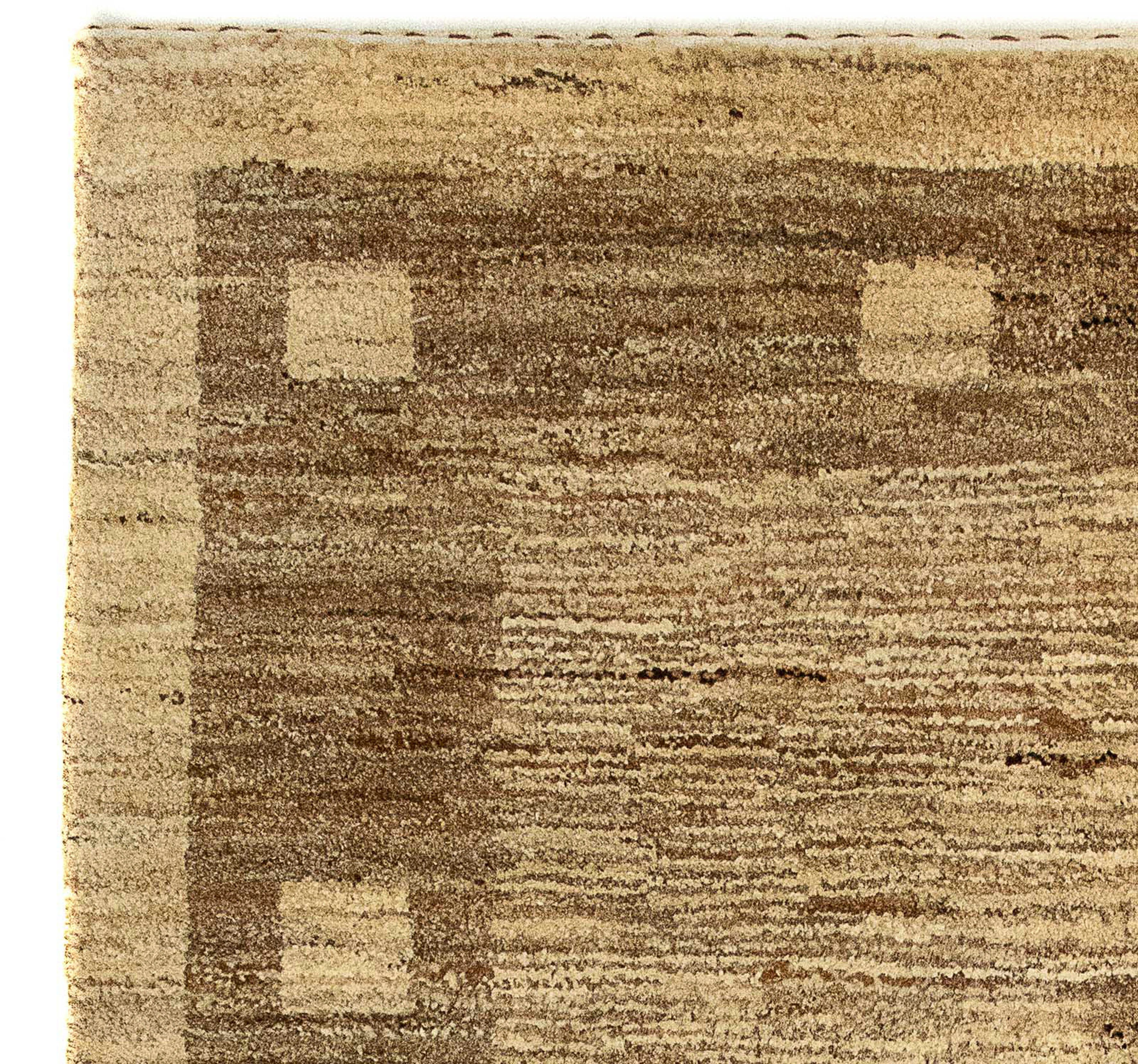 Wollteppich Gabbeh - mit 126 18 Einzelstück cm 77 Zertifikat rechteckig, mm, - x Handgeknüpft, Indus Höhe: - hellbraun, morgenland, Wohnzimmer