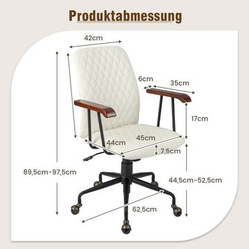 COSTWAY Drehstuhl, Bürostuhl bis 150 kg, 89,5 bis 97,5cm höheverstellbar