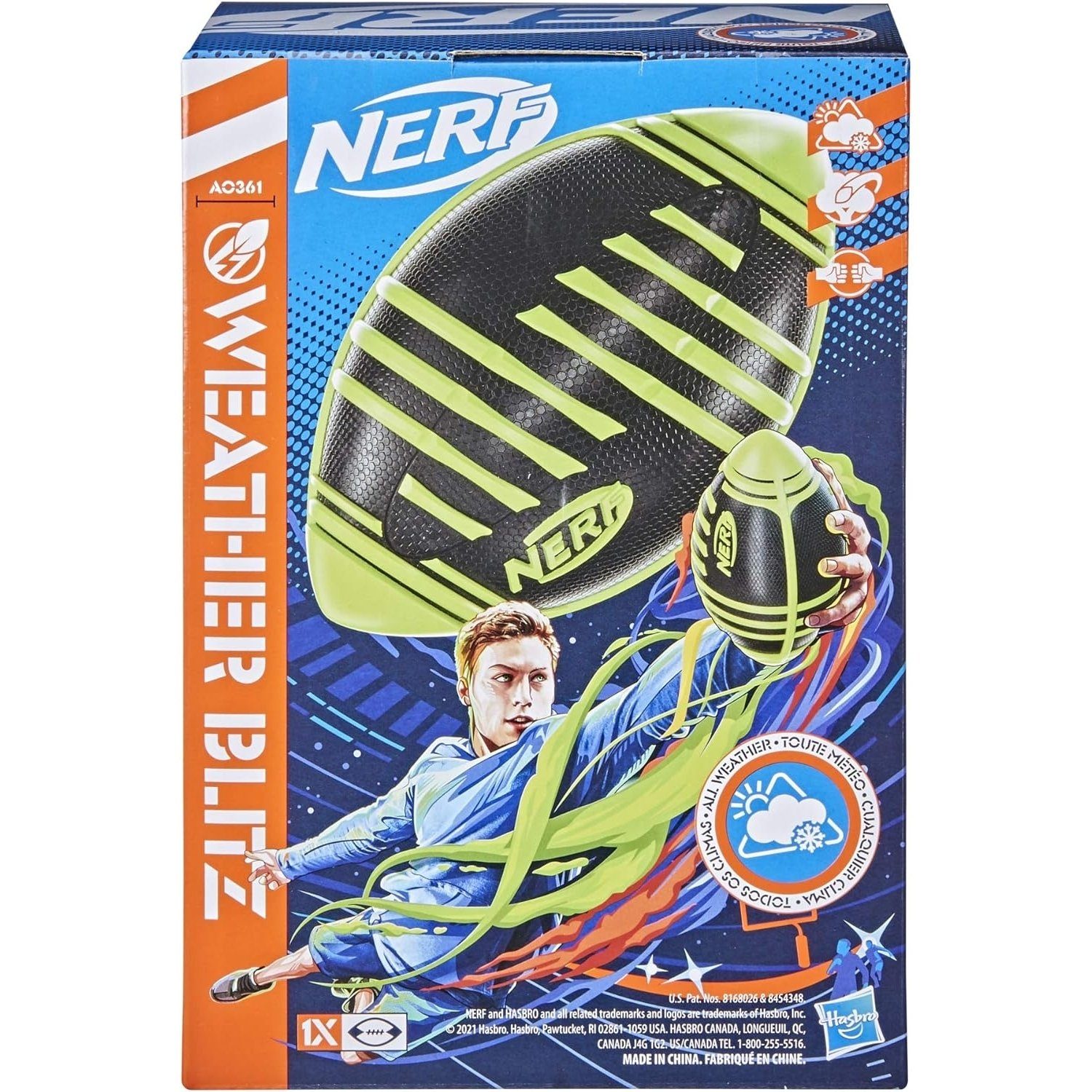 Hasbro Spielball NERF Weather Blitz Spielball Trainingsball Football für all Wetter -