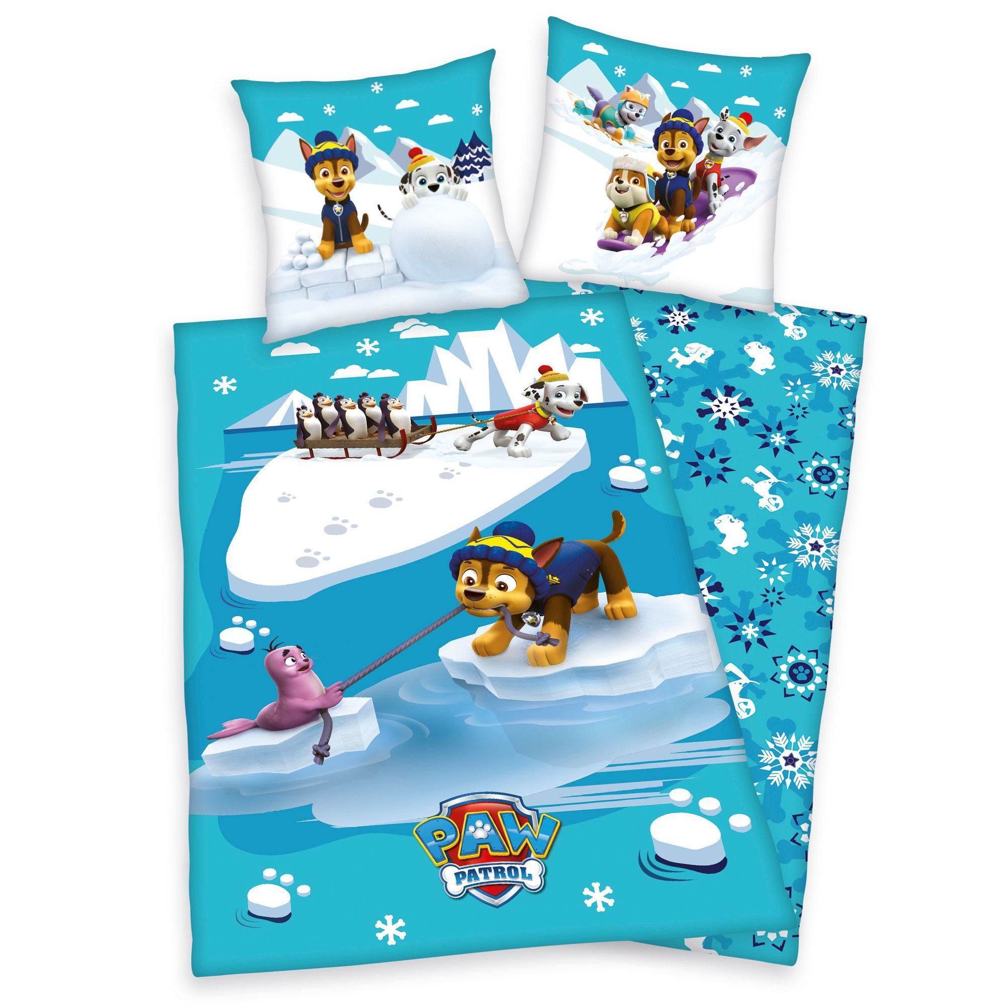 Herding Kinderbettwäsche Bettwäsche Set Paw Patrol kuschelig warm 80 x 80 und 135 x 200 cm