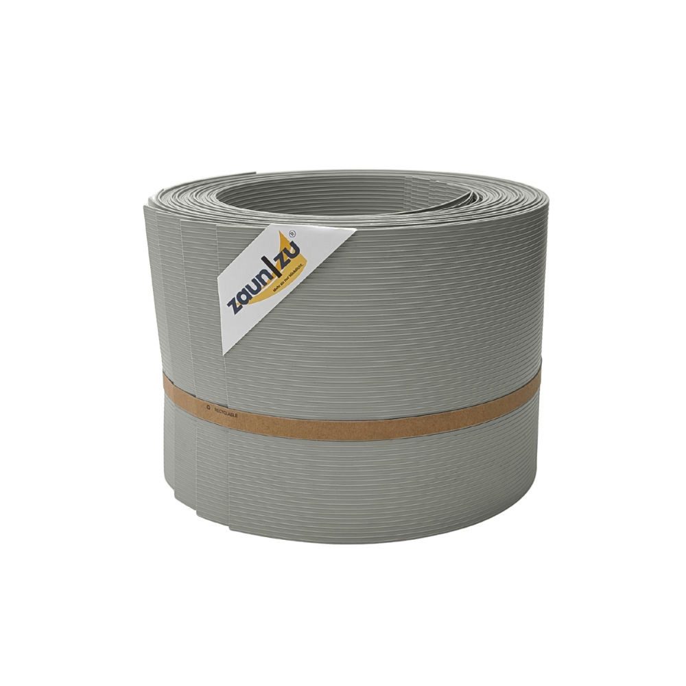 zaunzu Sichtschutzstreifen Rille 10x Einzelstreifen 2,55m Sichtschutz Steingrau, 10 x 2,55m, (10 Einzelstreifen, UV-beständiger Sichtschutz, grillte Optik), 5 Jahre garantierte Farbechtheit