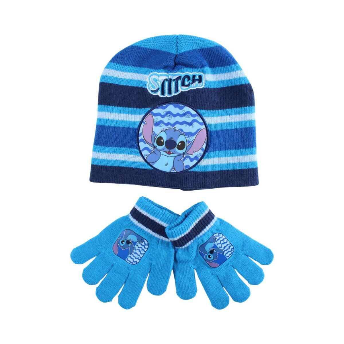 Lilo & Stitch Fleecehandschuhe Disney Lilo & Stitch Waves Kinder Mütze & Handschuh Set