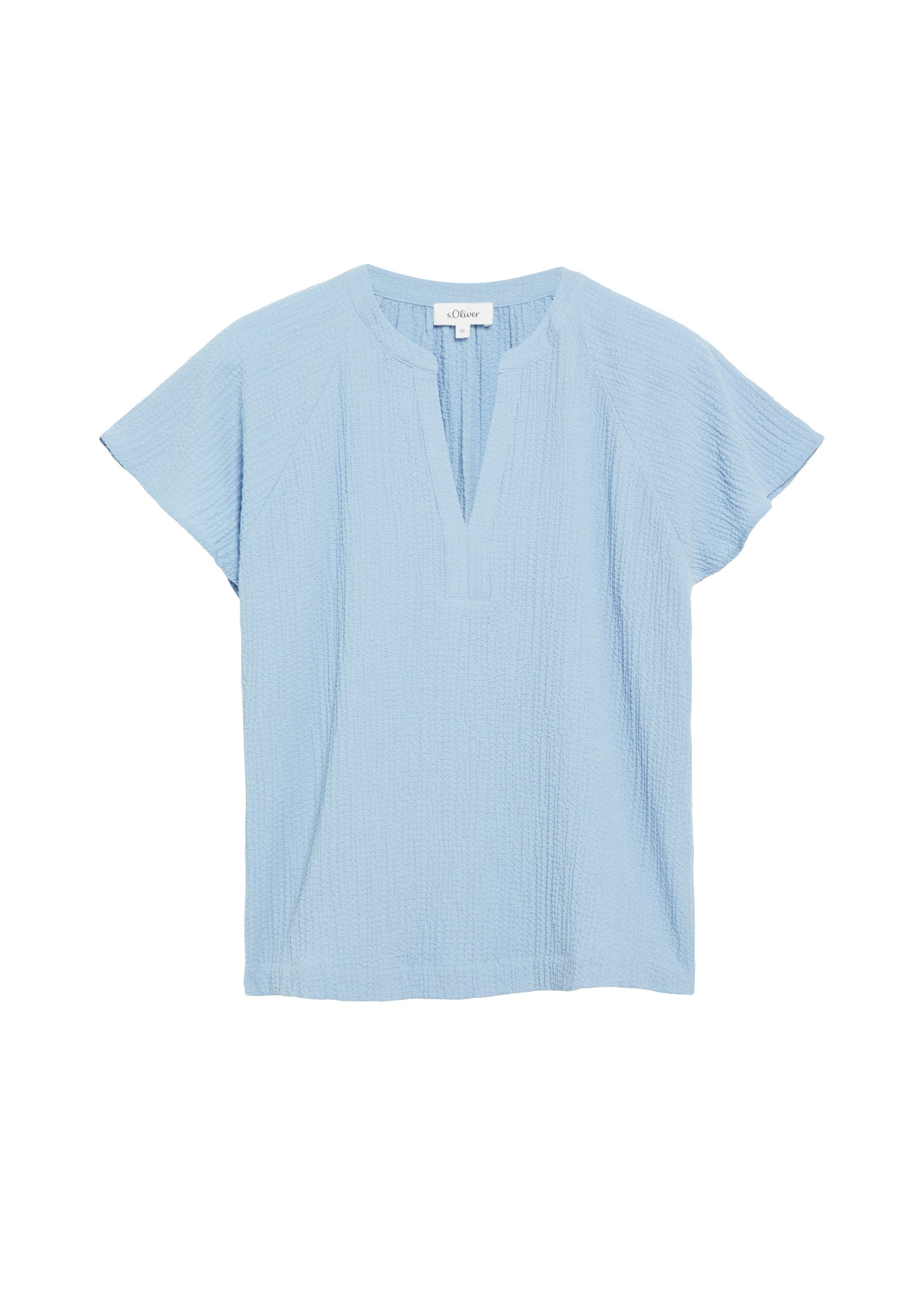 s.Oliver Kurzarmbluse Bluse Strukturierte Raglan-Bluse aus Viskosemix