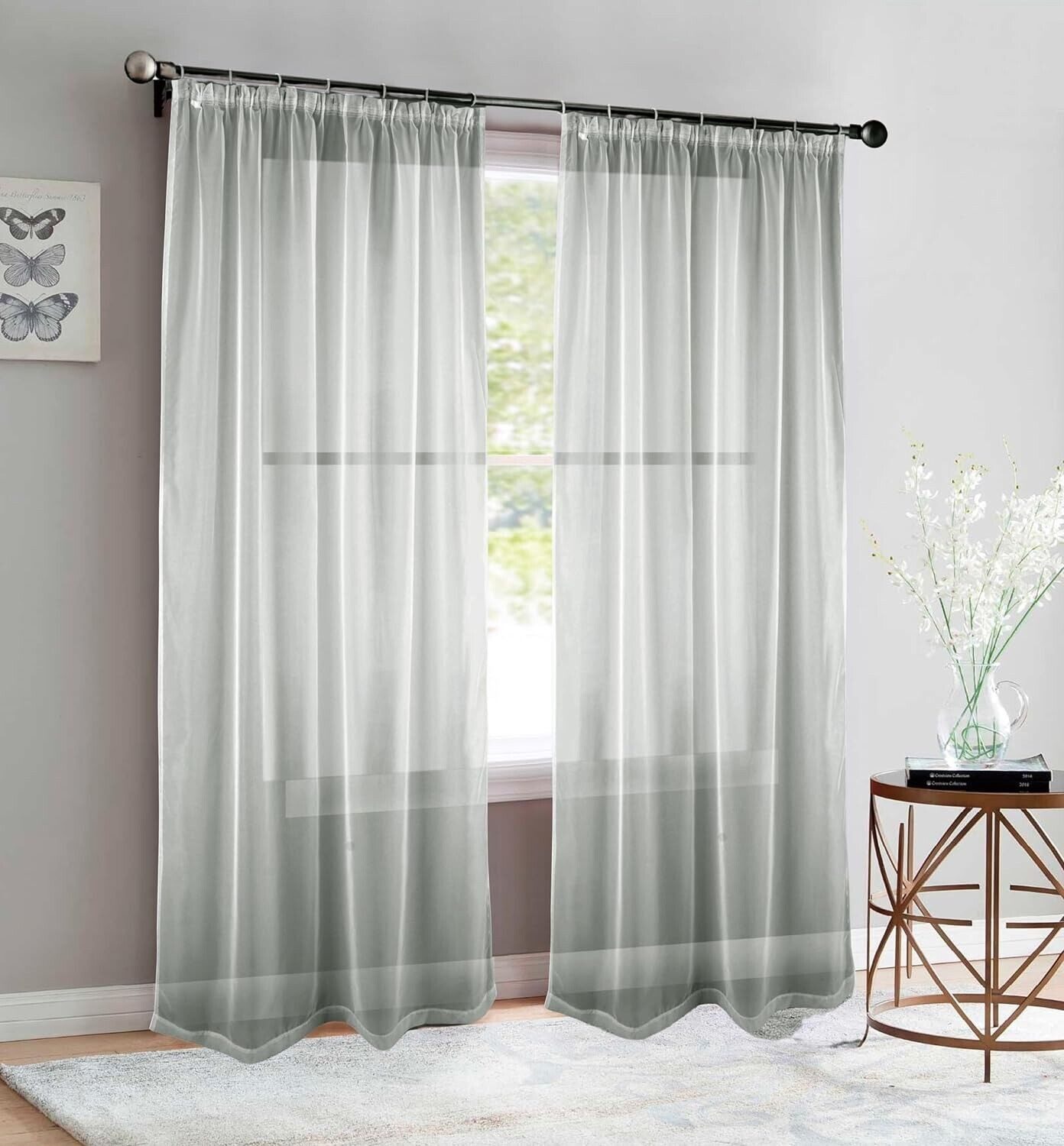 Brilliant Gardine Transparent / Vorhang / Gardine / 140x245cm / Kräuselband günstig online kaufen