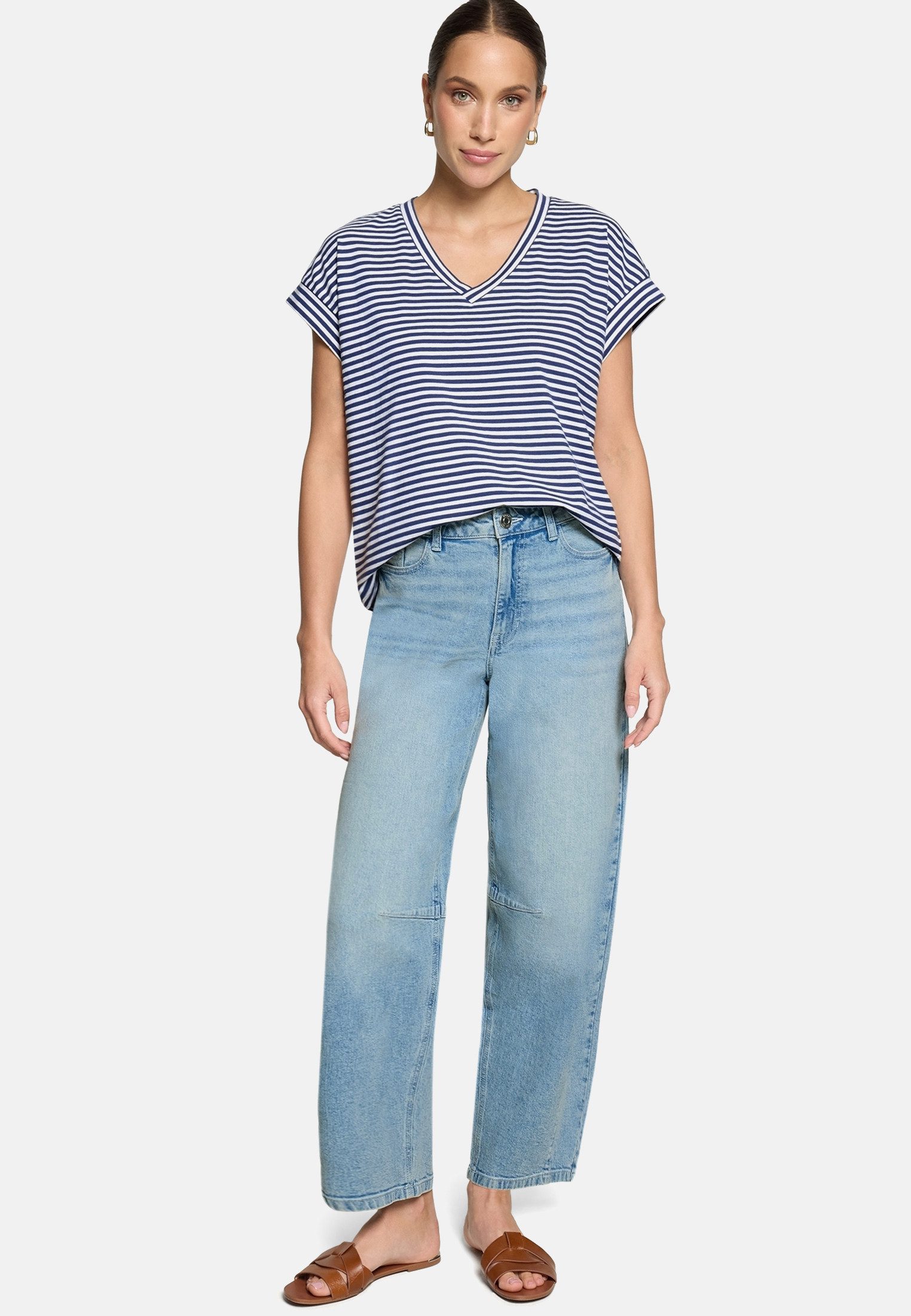 Zero Regular-fit-Jeans Damen fit Jeans mit Waschung