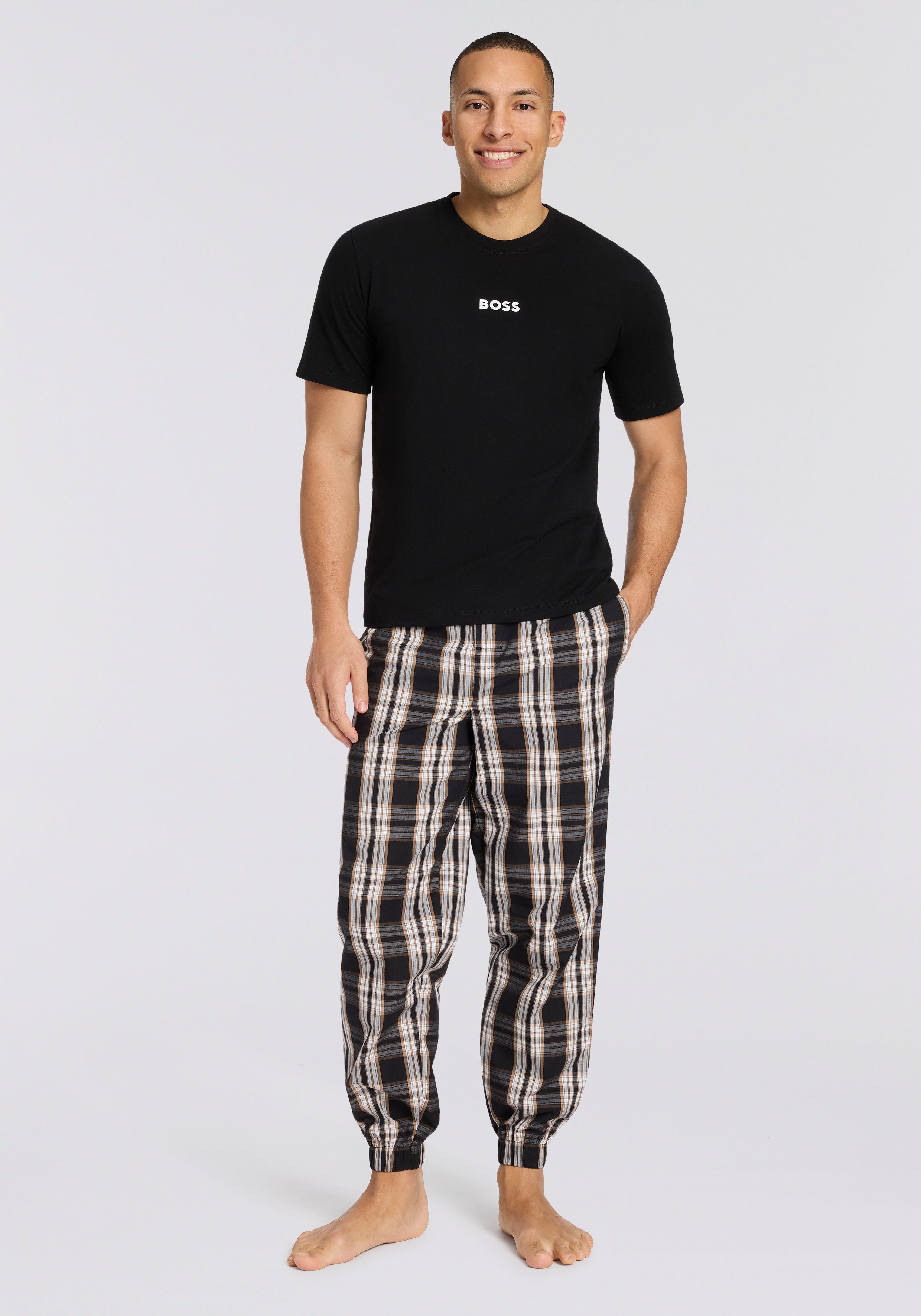 BOSS Pyjama Easy Long Set TShirt (Set, 2 tlg) günstig online kaufen