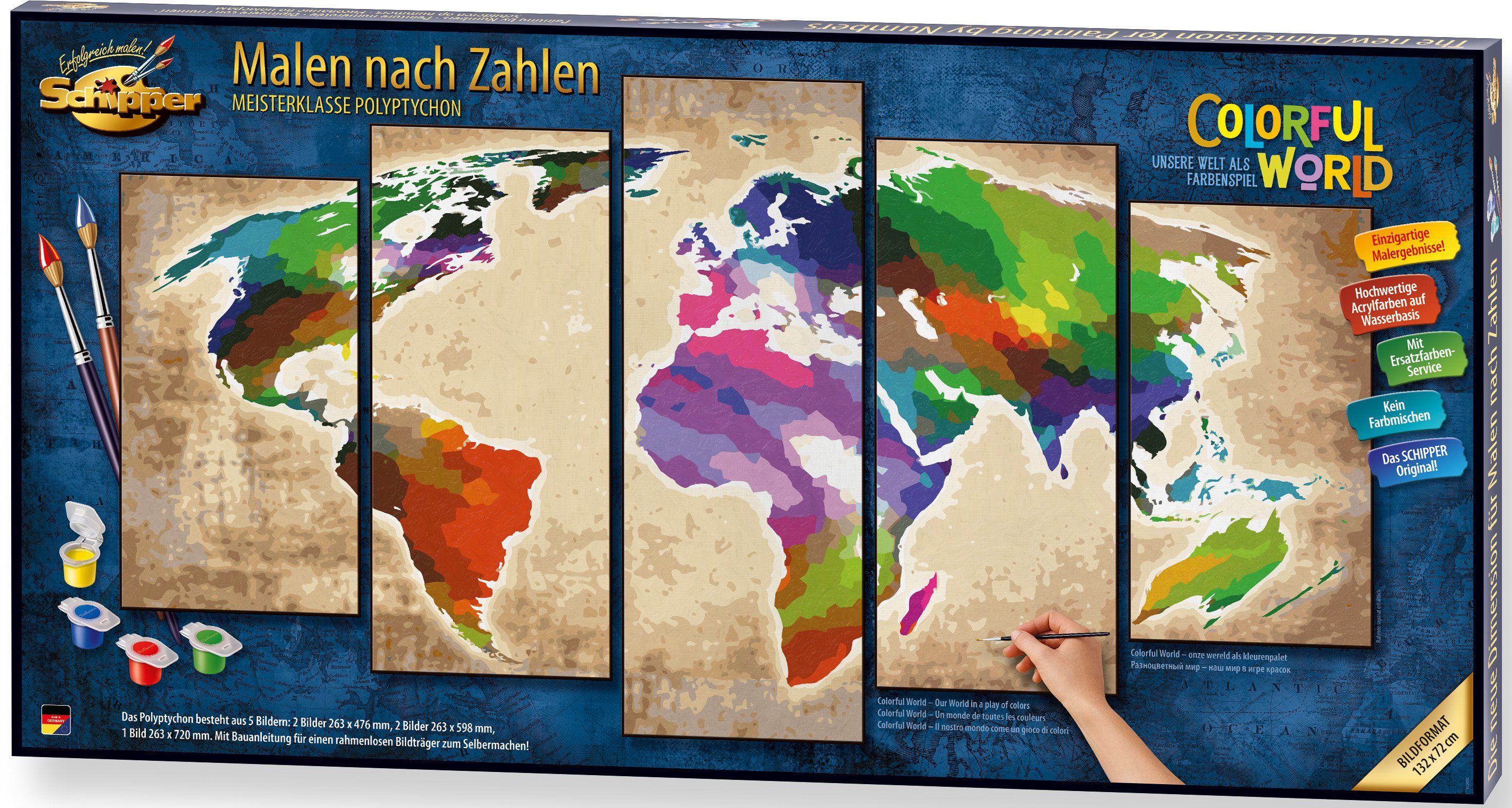 Schipper Malen nach Zahlen Meisterklasse Polyptychon - Colorful World, Made in Germany