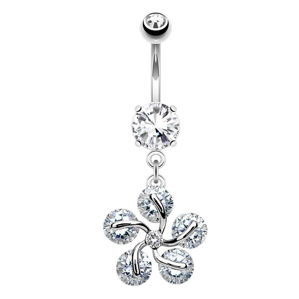 Bauchnabelpiercing Piercing Chirurgenstahl Kristall Blütenblät