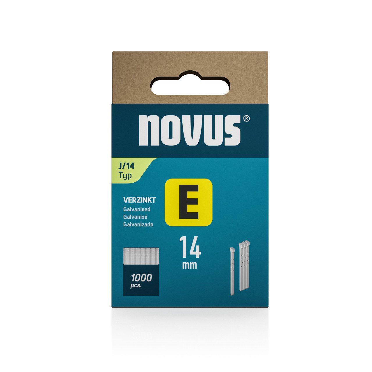 NOVUS Tackerklammer Novus Tackernägel Typ J 14 mm 1000 Stück Nagel zum