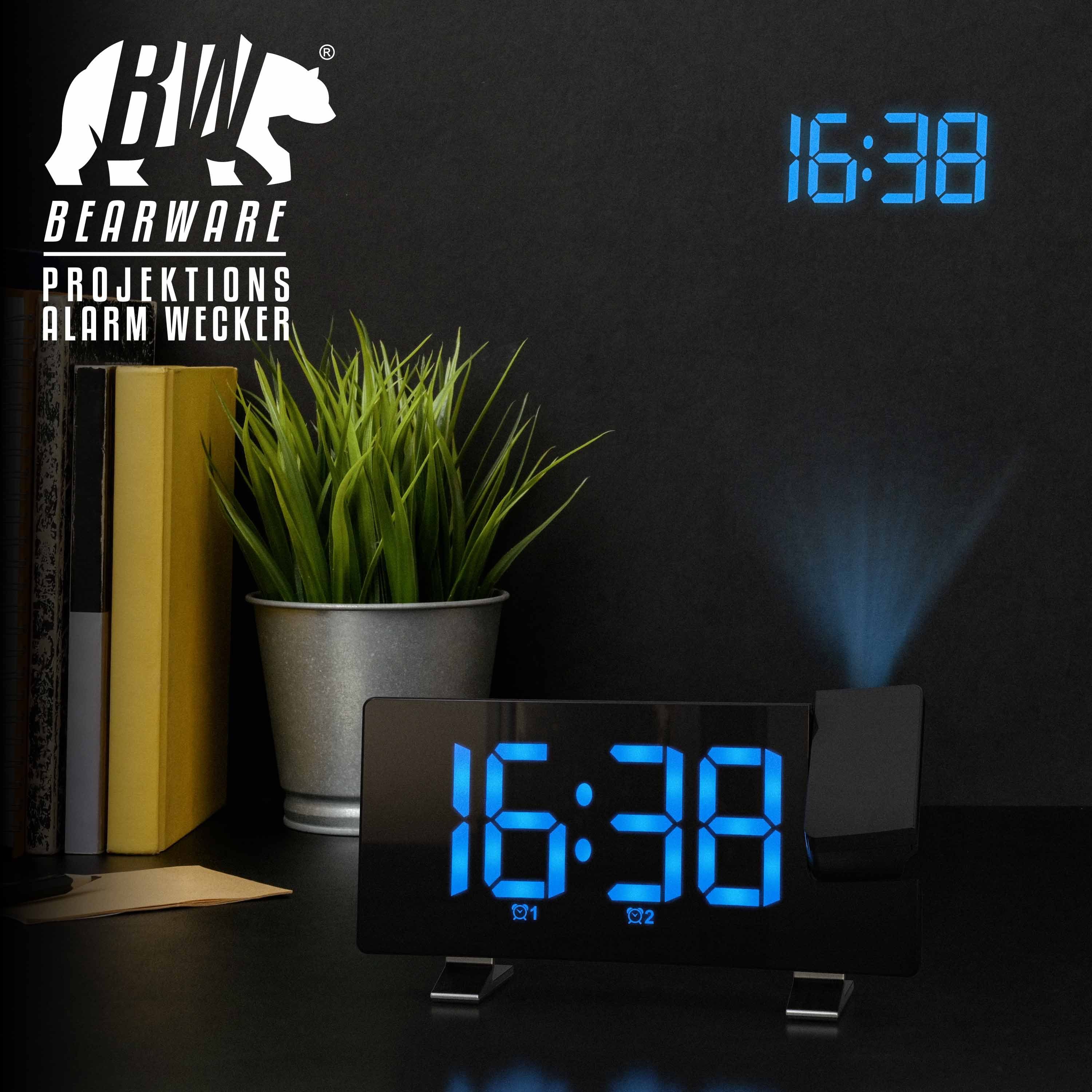 Dimmer Radio Projektions Radiospeicher Snooze - Brandson – – 15 digital Projektionswecker Wecker