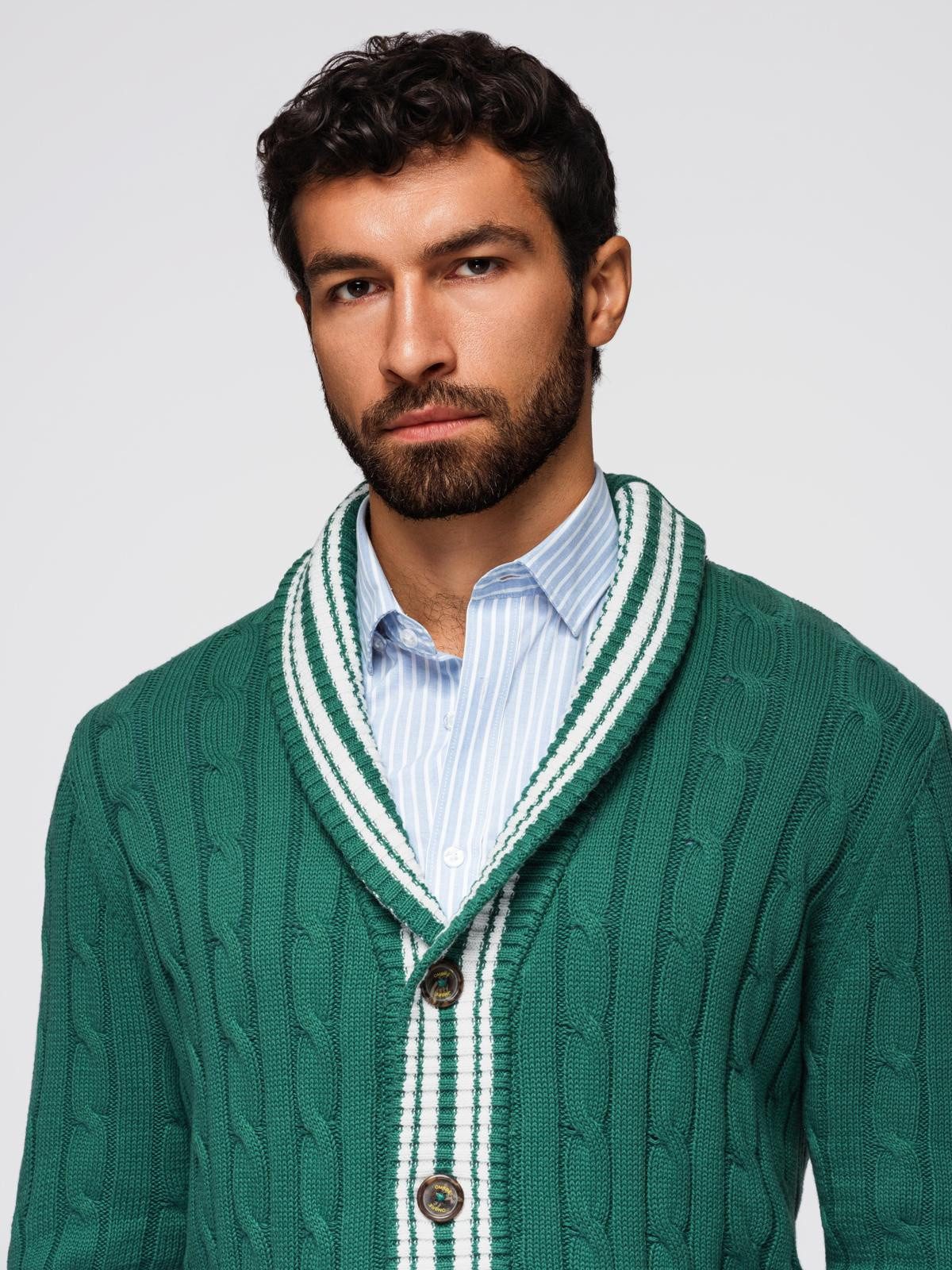 OMBRE Strickjacke Herrenstrickjacke mit Schalkragen im Preppy-Stil günstig online kaufen