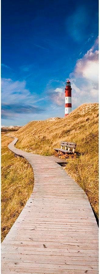 living walls Fototapete Leuchtturm Sylt, glatt, (1 St), Vlies, Wand, Schräge
