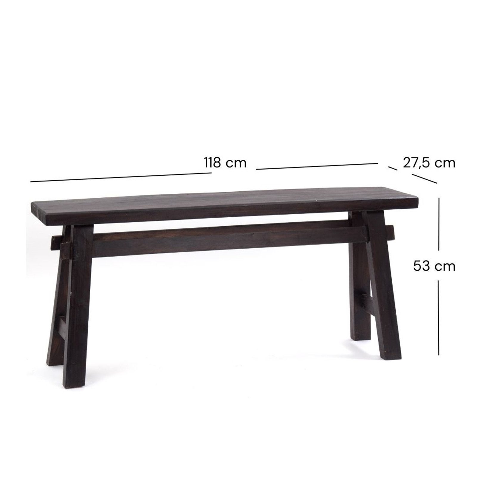 DESIGN DELIGHTS Sitzbank SITZBANK "EAST", Altholz massiv, 118x53x27,5cm (BxHxT), Holzbank, 0