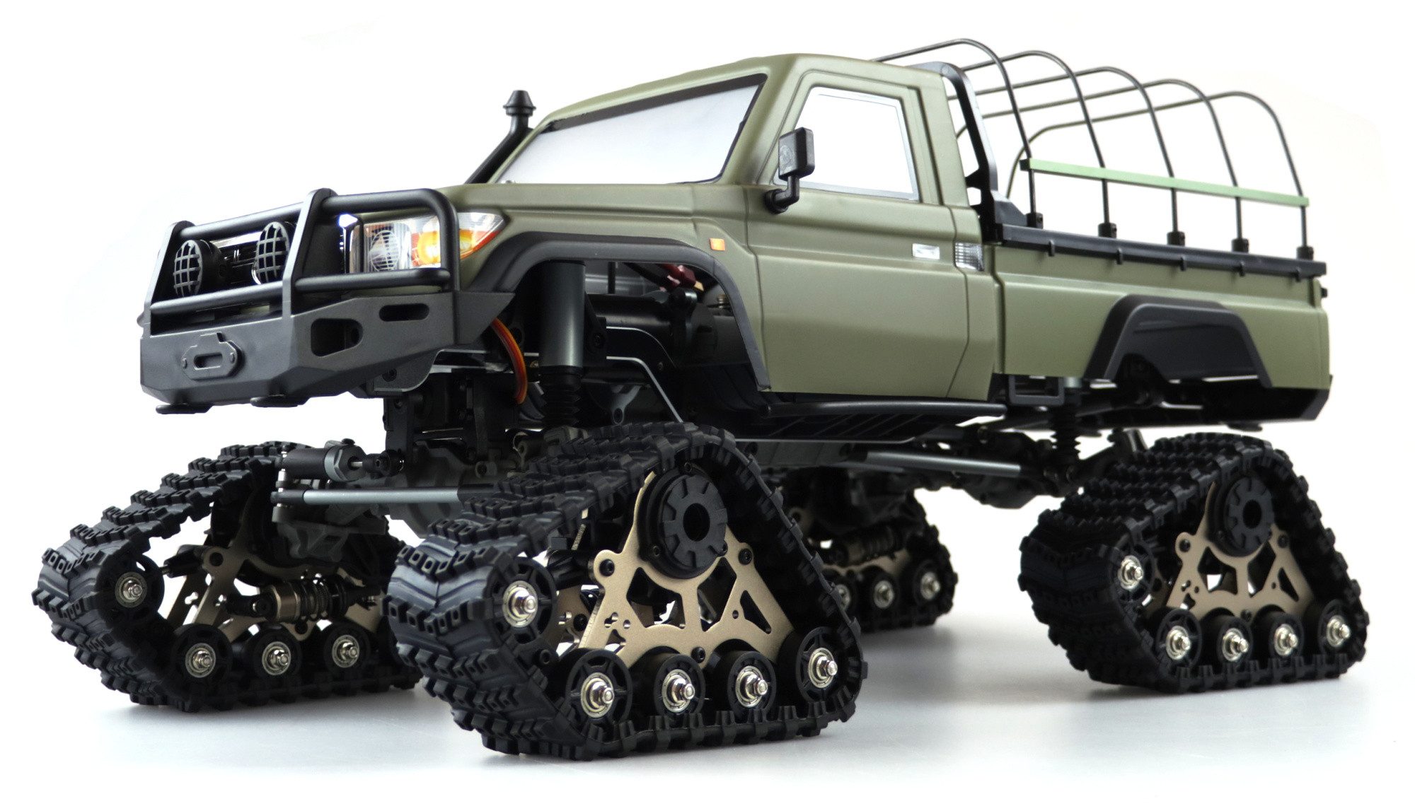 RC-Buggy Amewi RC Scale Crawler AMXRock RCX10BTS Pick-Up 1:10, RTR Militär grü